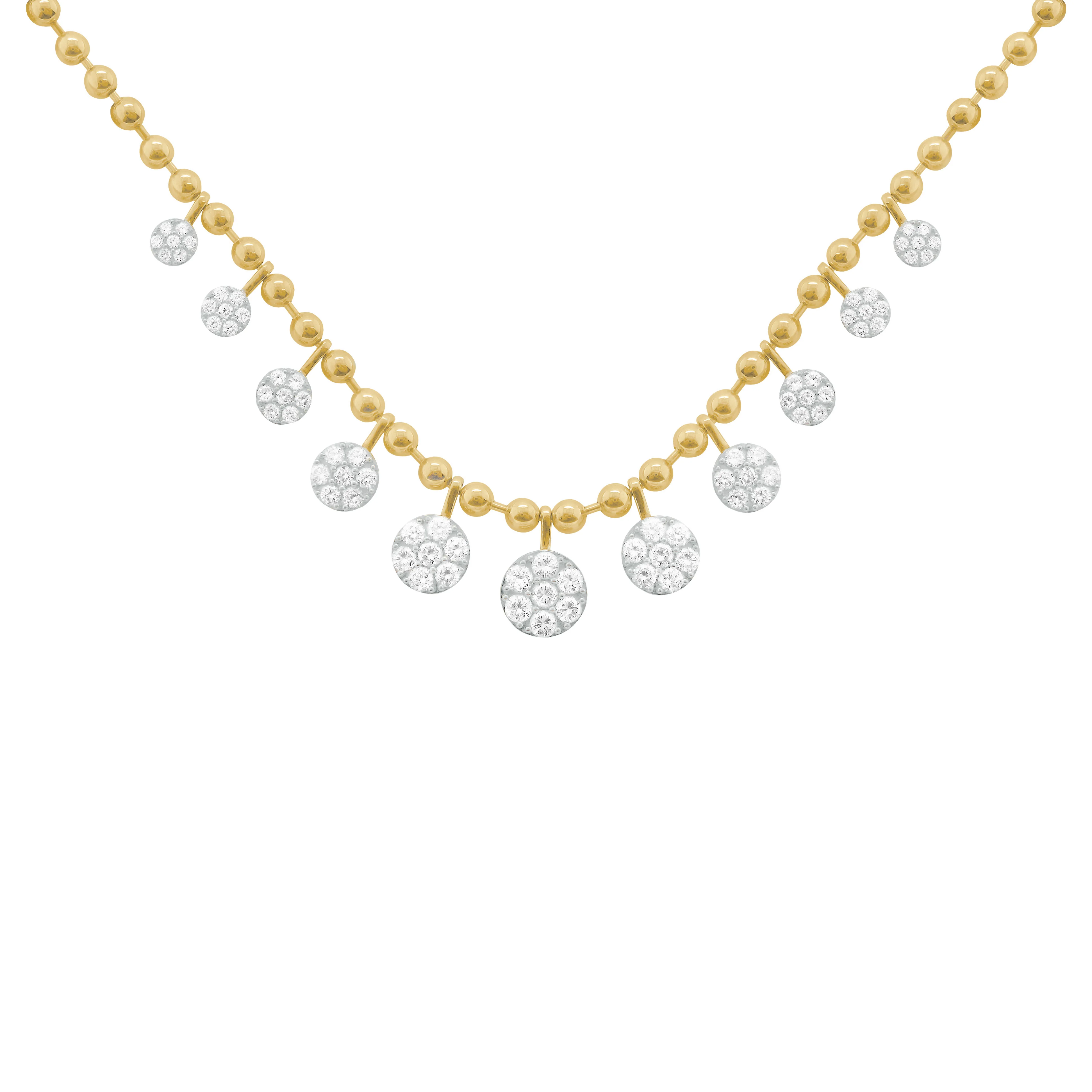 14K GOLD DIAMOND FARRAH GRADUATED NECKLACE