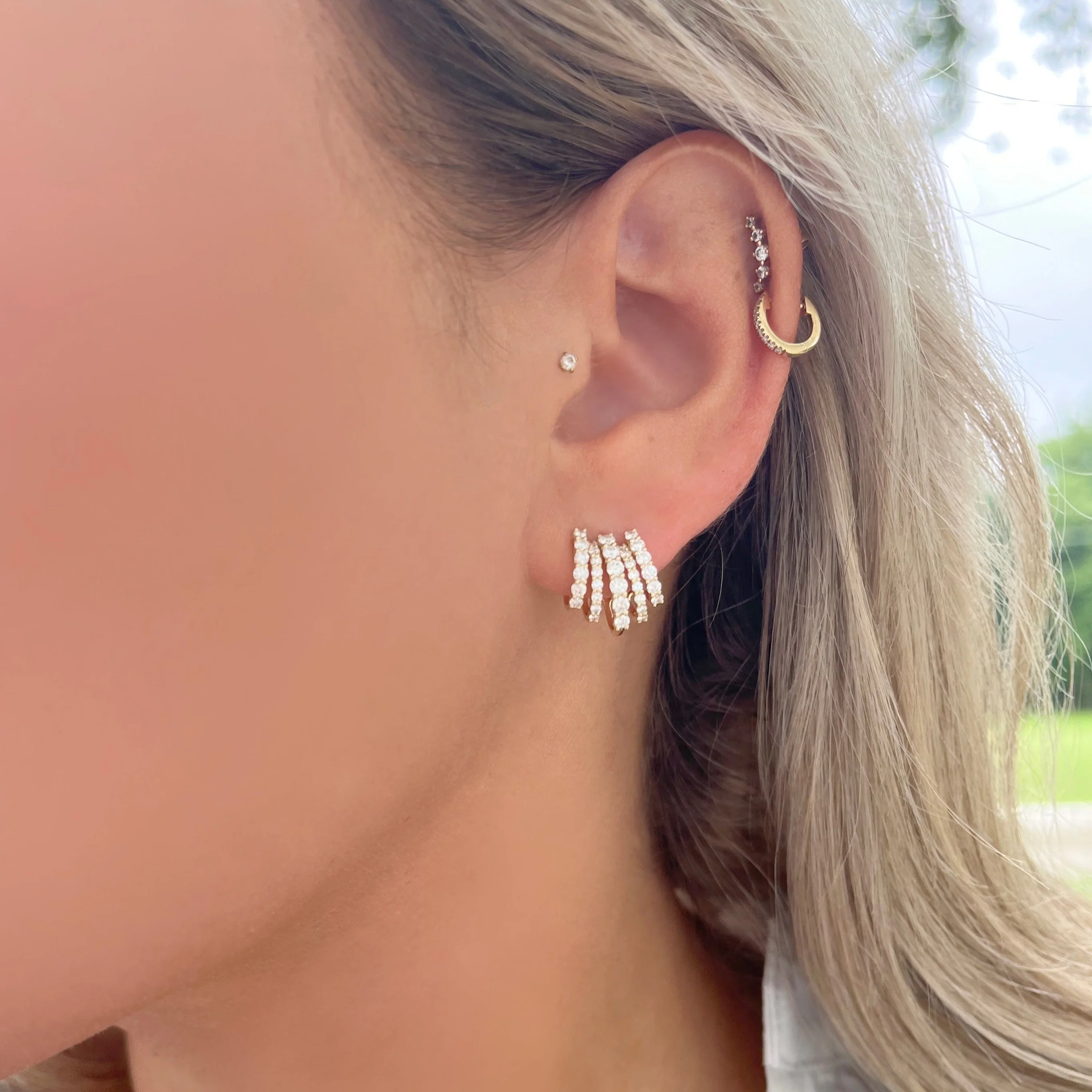 14K GOLD DIAMOND GABRIELLA EARRINGS - Image 2