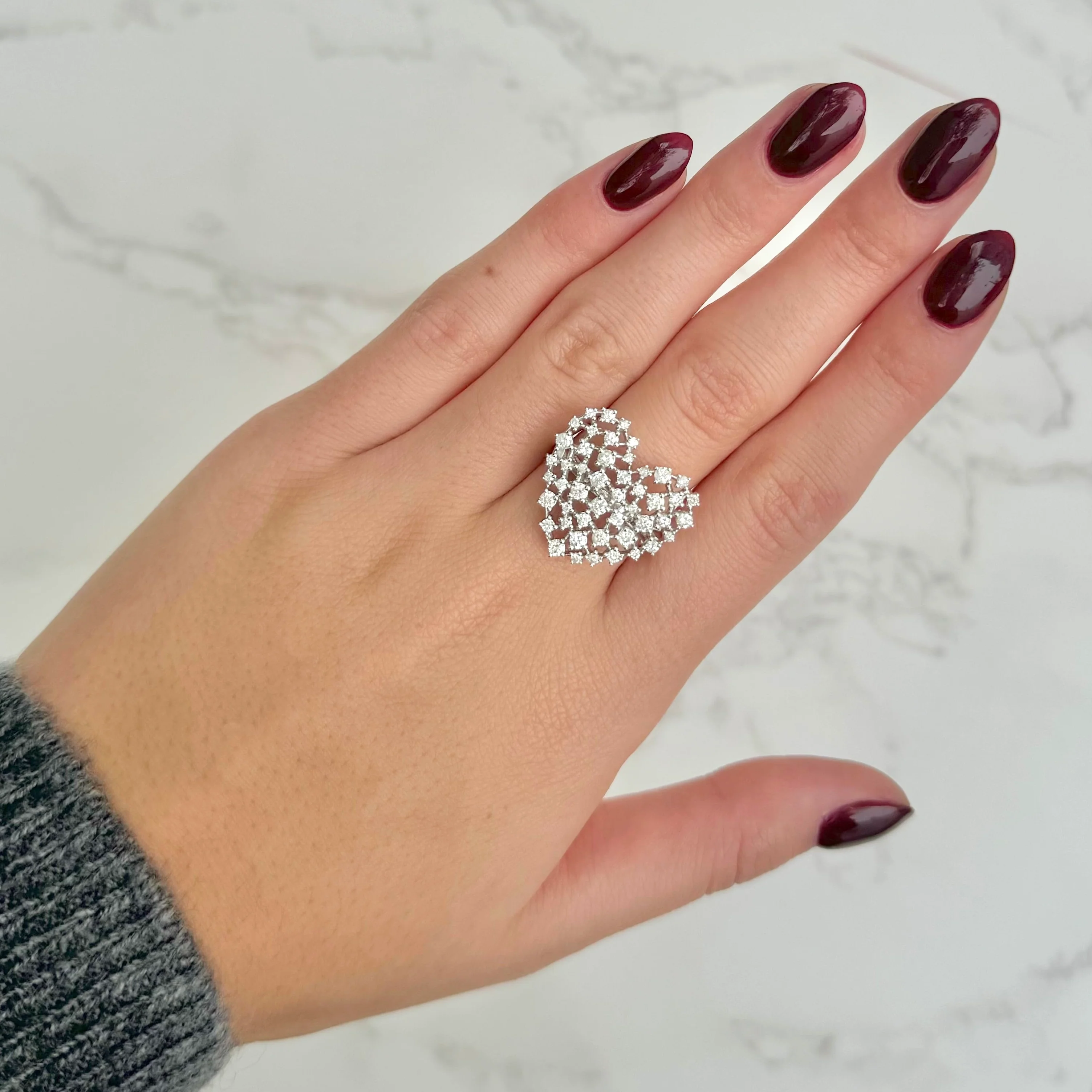14K GOLD DIAMOND GINGER HEART RING - Image 3