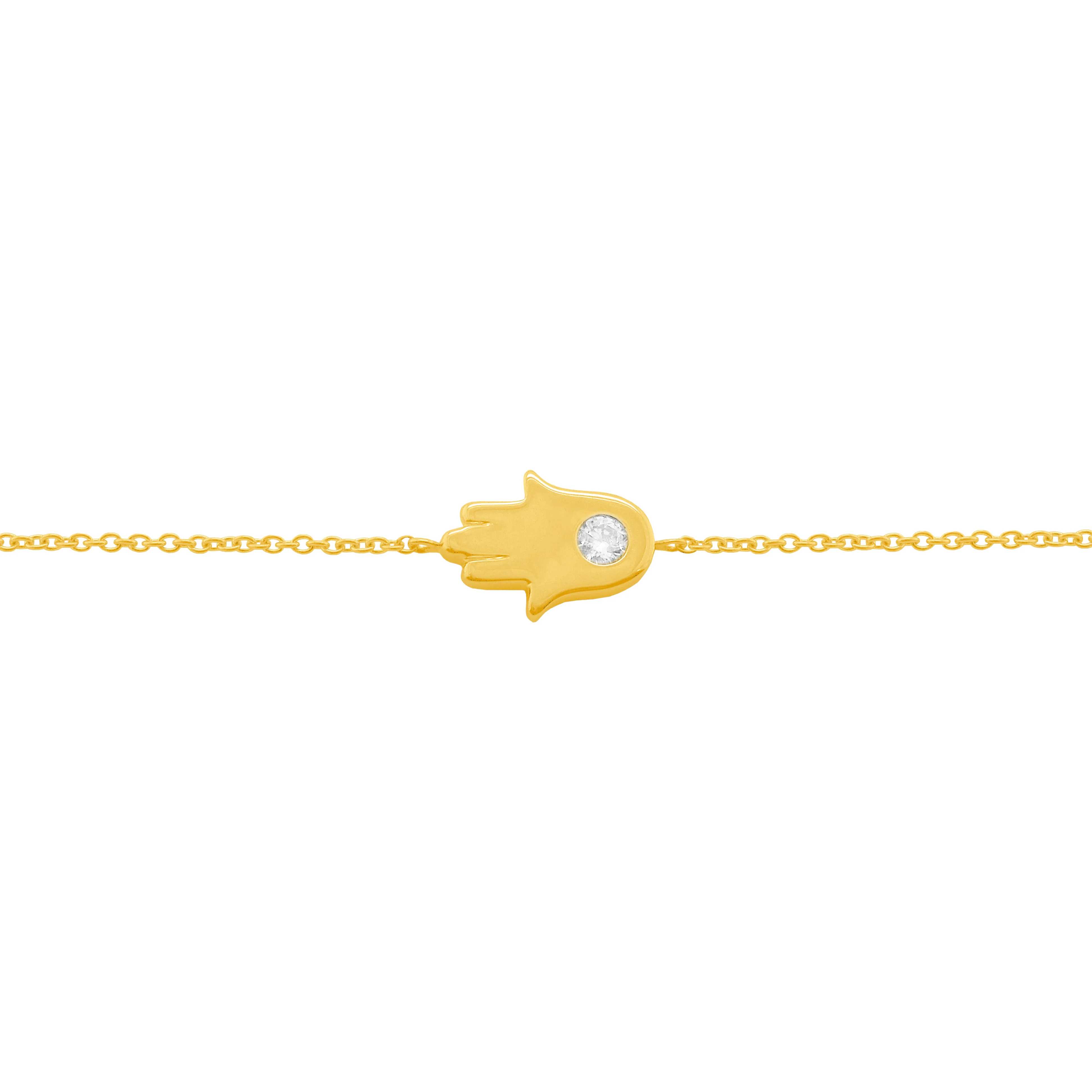 14K GOLD DIAMOND HANNAH CHAMSA BRACELET