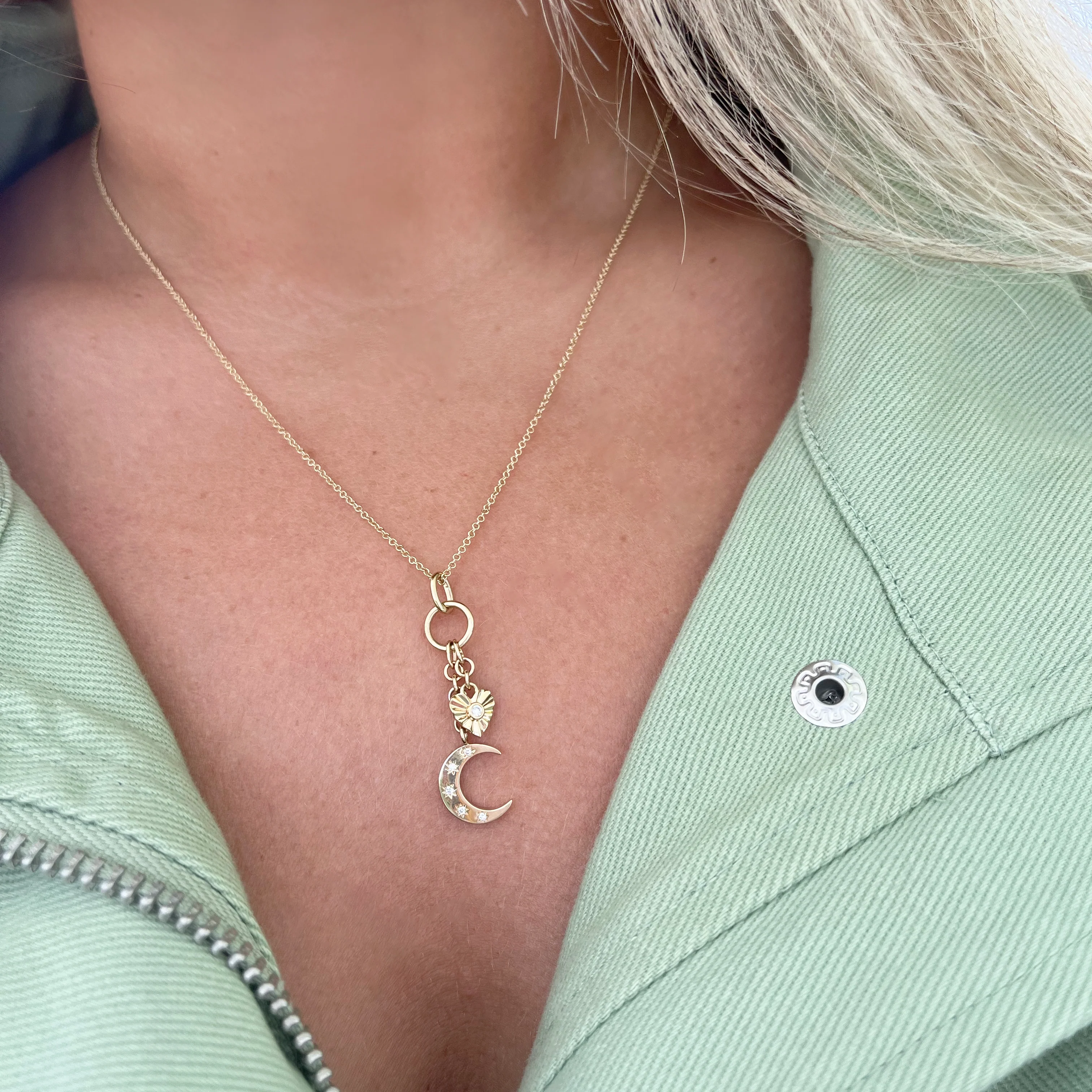 14K GOLD DIAMOND HARPER NECKLACE - Image 2