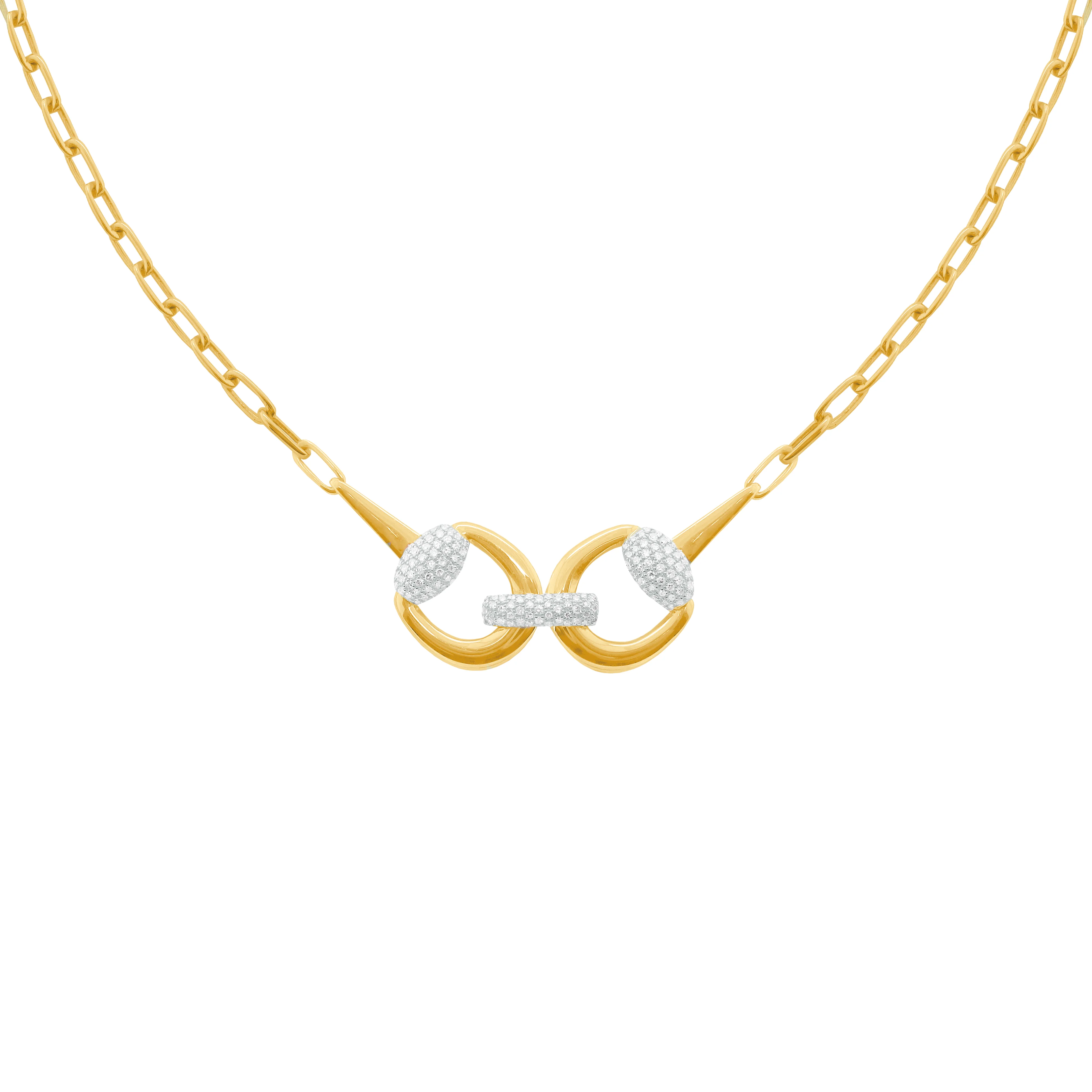 14K GOLD DIAMOND HATTIE PAPERCLIP NECKLACE