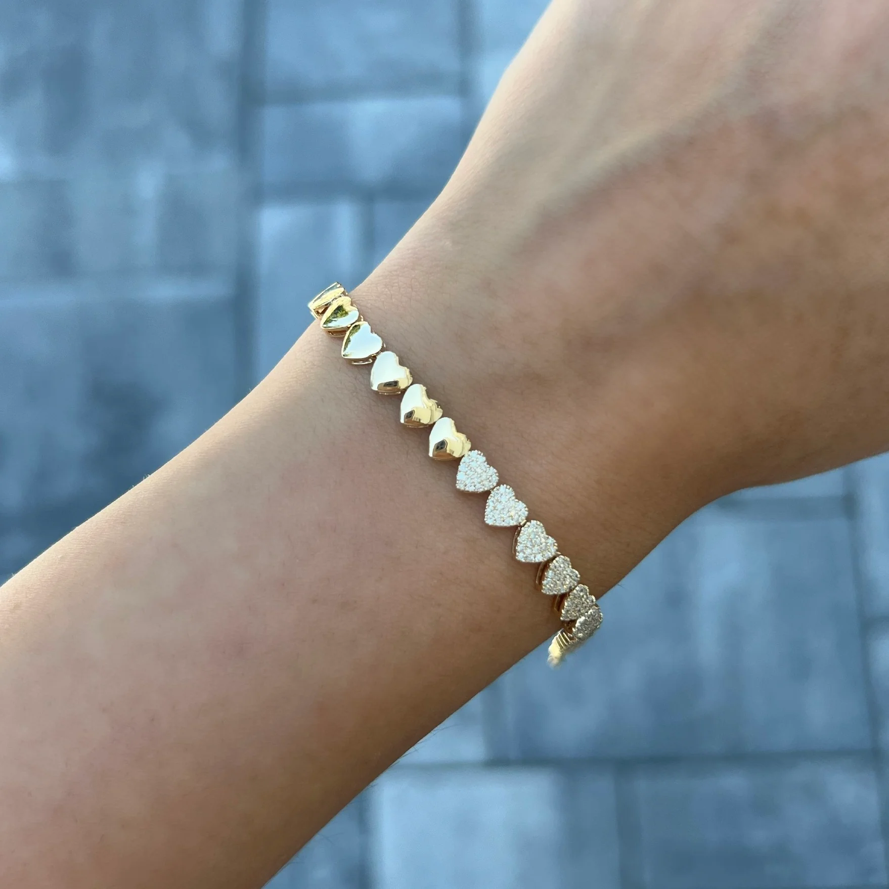 14K GOLD DIAMOND HAYLEY HEART BRACELET - Image 2