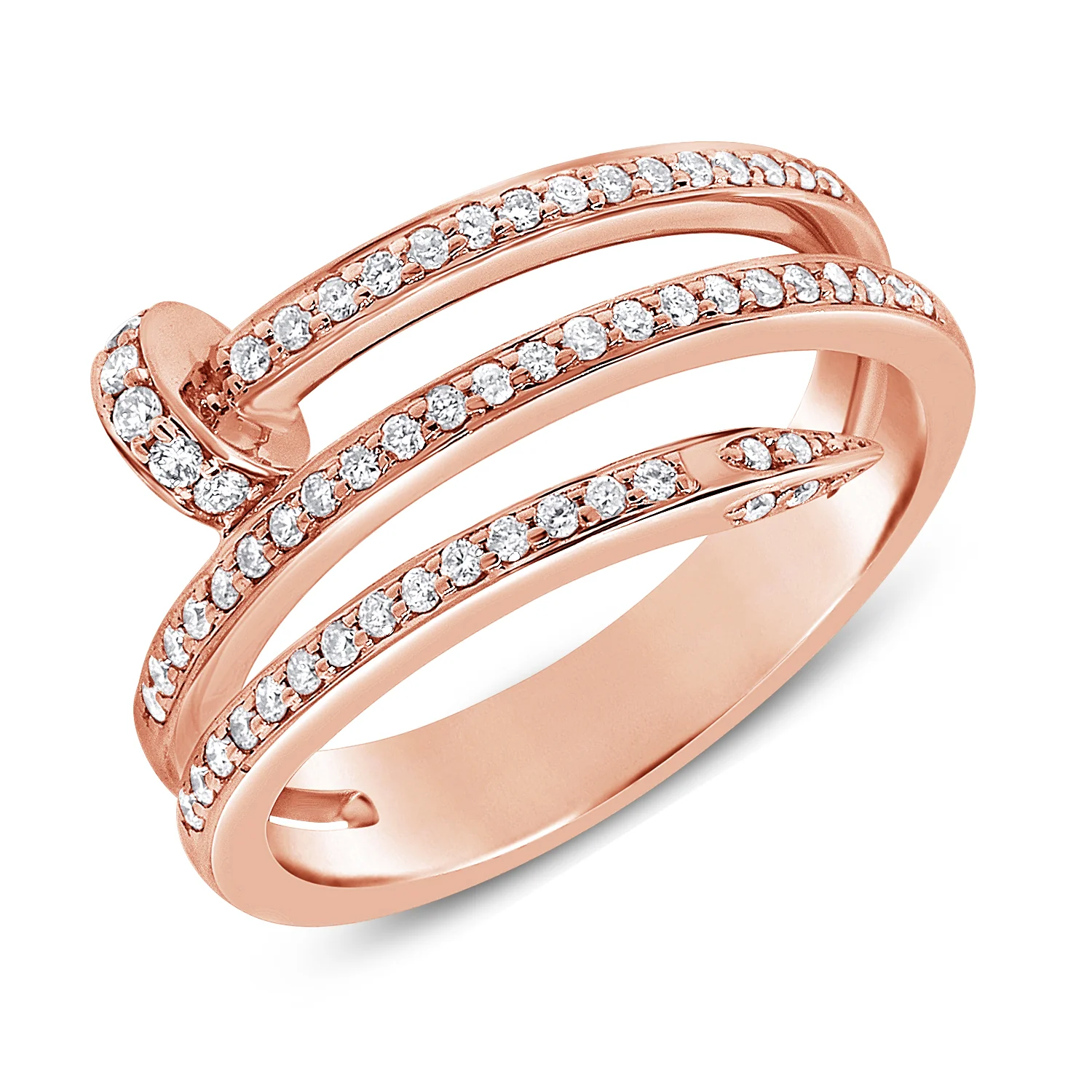 14K GOLD DIAMOND HAZEL NAIL RING - Image 4