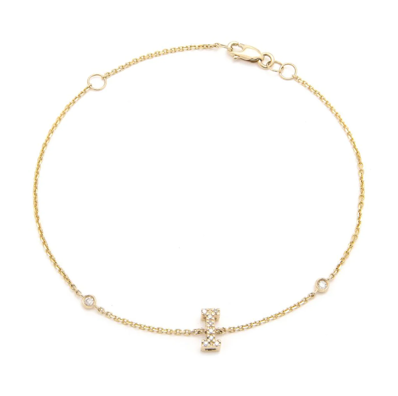 14K GOLD DIAMOND INITIAL BRACELET - Image 10