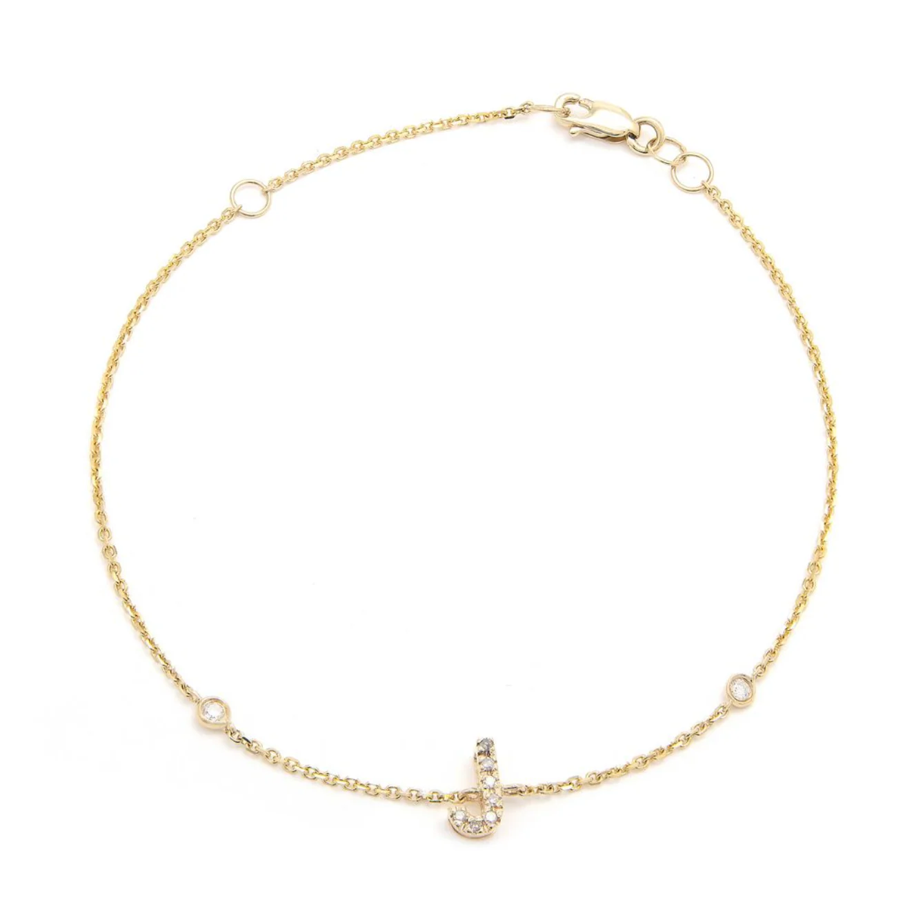 14K GOLD DIAMOND INITIAL BRACELET - Image 11