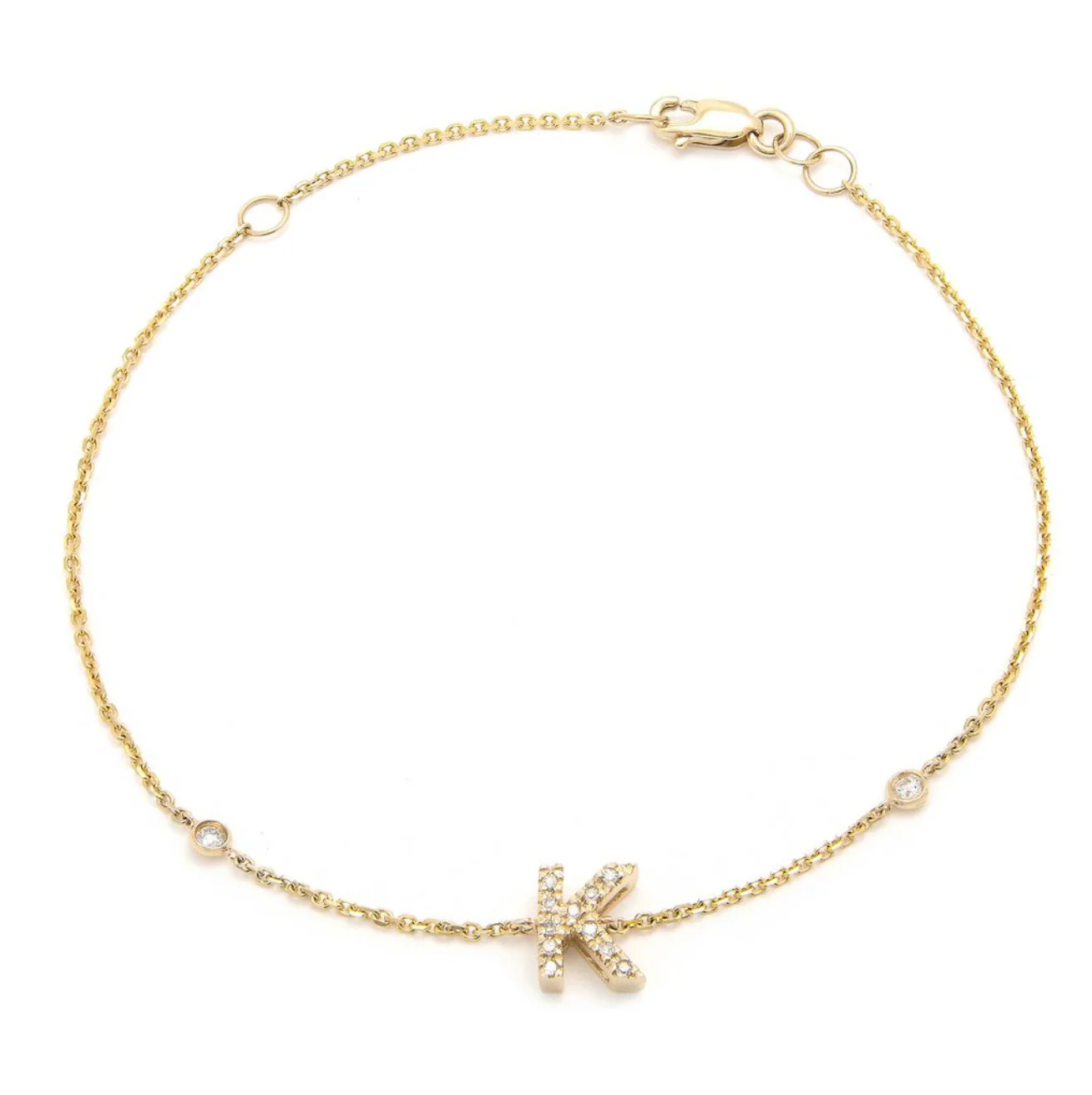 14K GOLD DIAMOND INITIAL BRACELET - Image 12