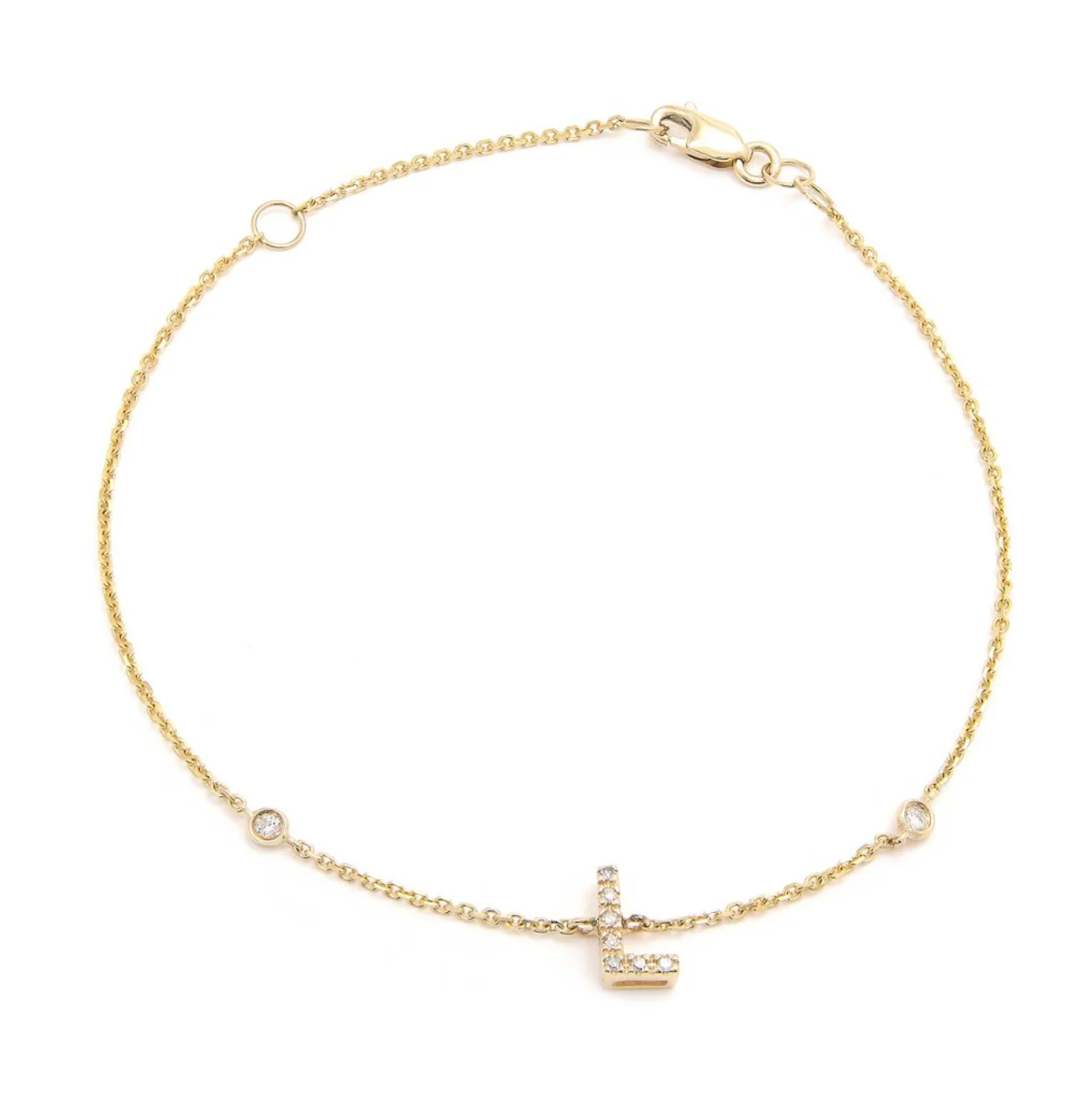 14K GOLD DIAMOND INITIAL BRACELET - Image 13