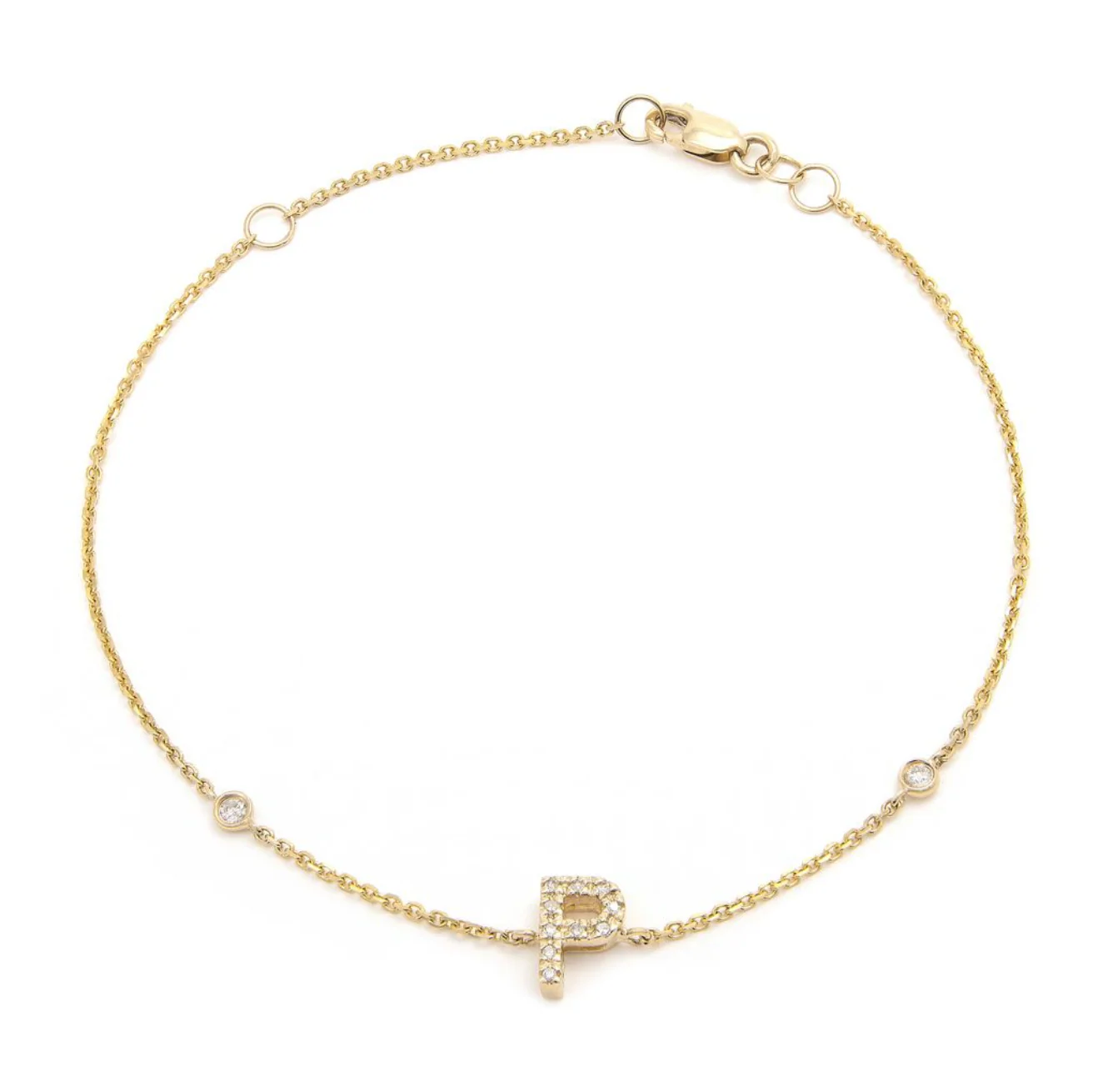 14K GOLD DIAMOND INITIAL BRACELET - Image 16