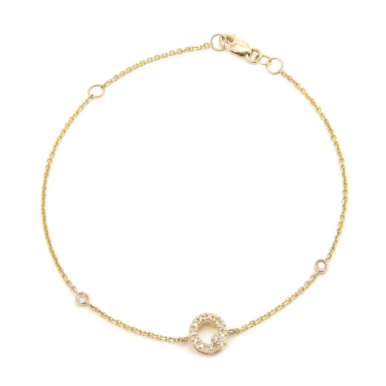 14K GOLD DIAMOND INITIAL BRACELET - Image 17