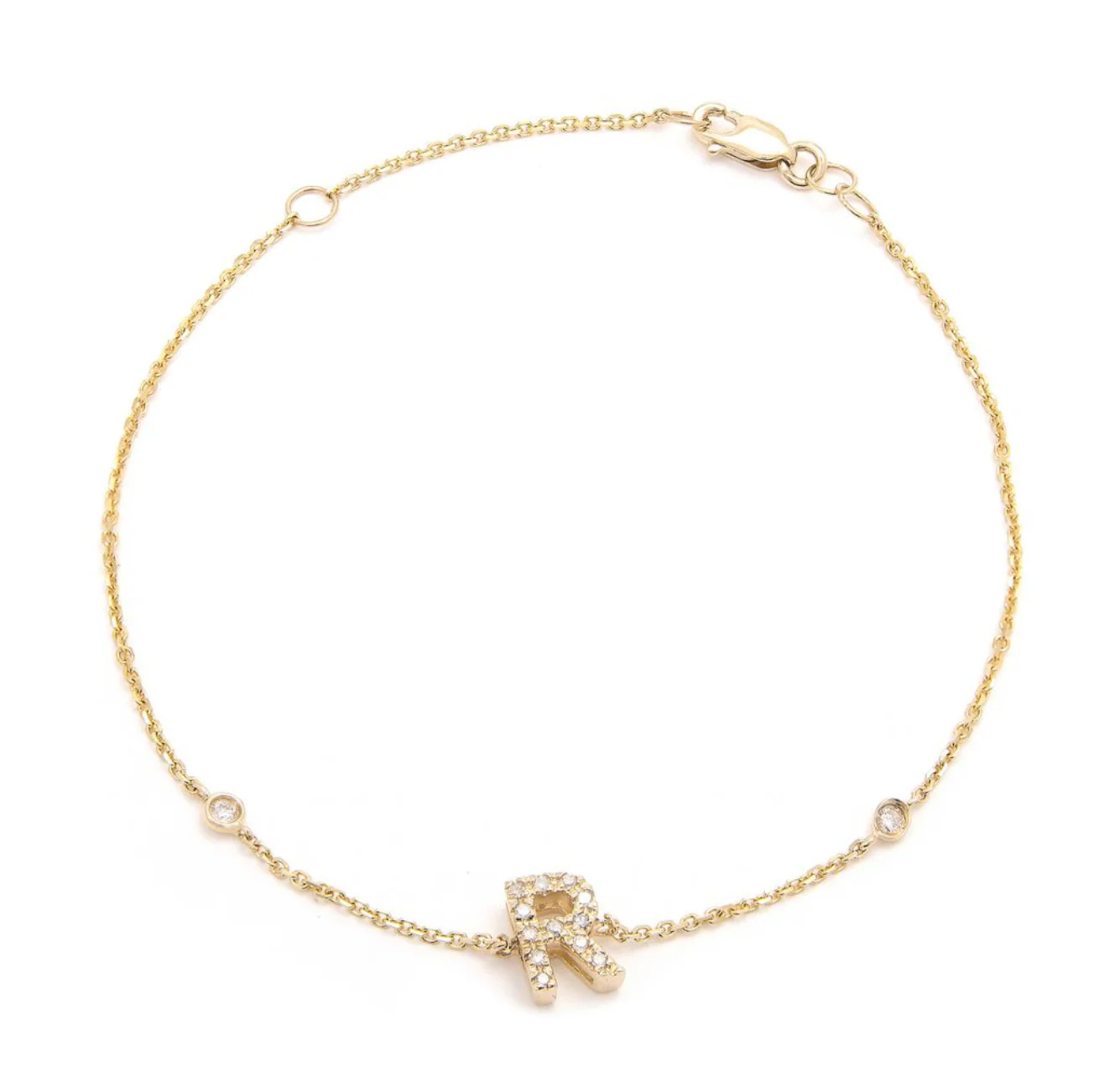 14K GOLD DIAMOND INITIAL BRACELET - Image 18