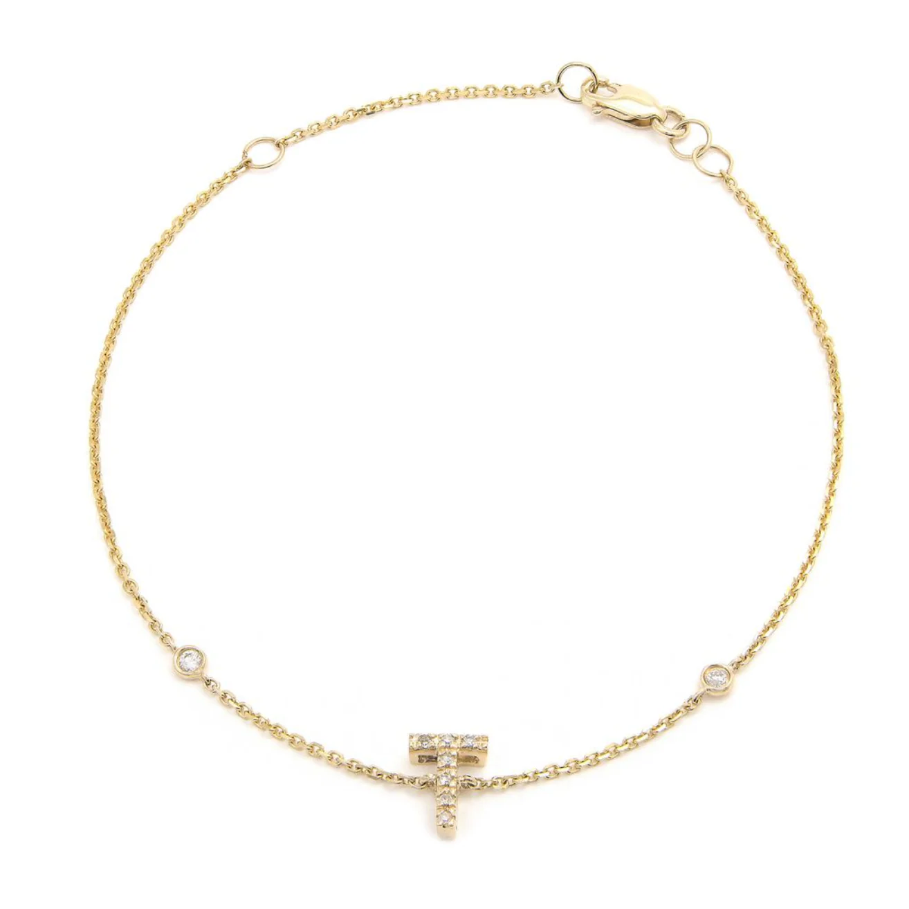 14K GOLD DIAMOND INITIAL BRACELET - Image 20