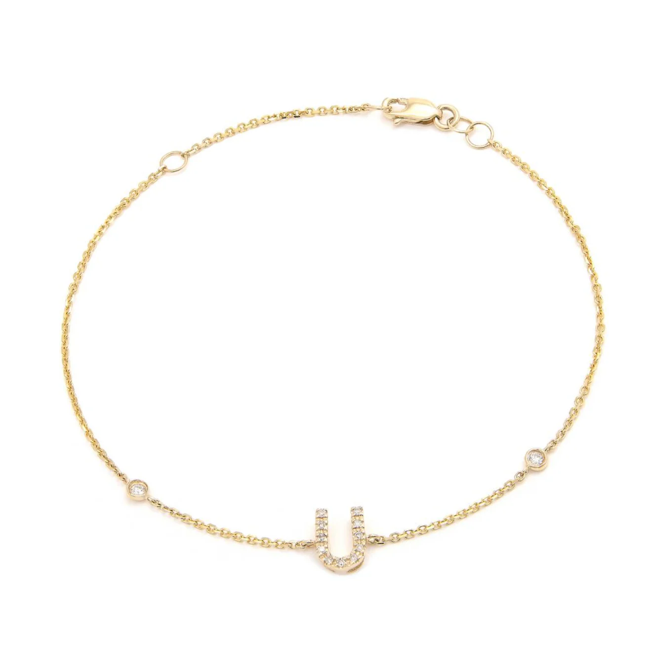 14K GOLD DIAMOND INITIAL BRACELET - Image 21