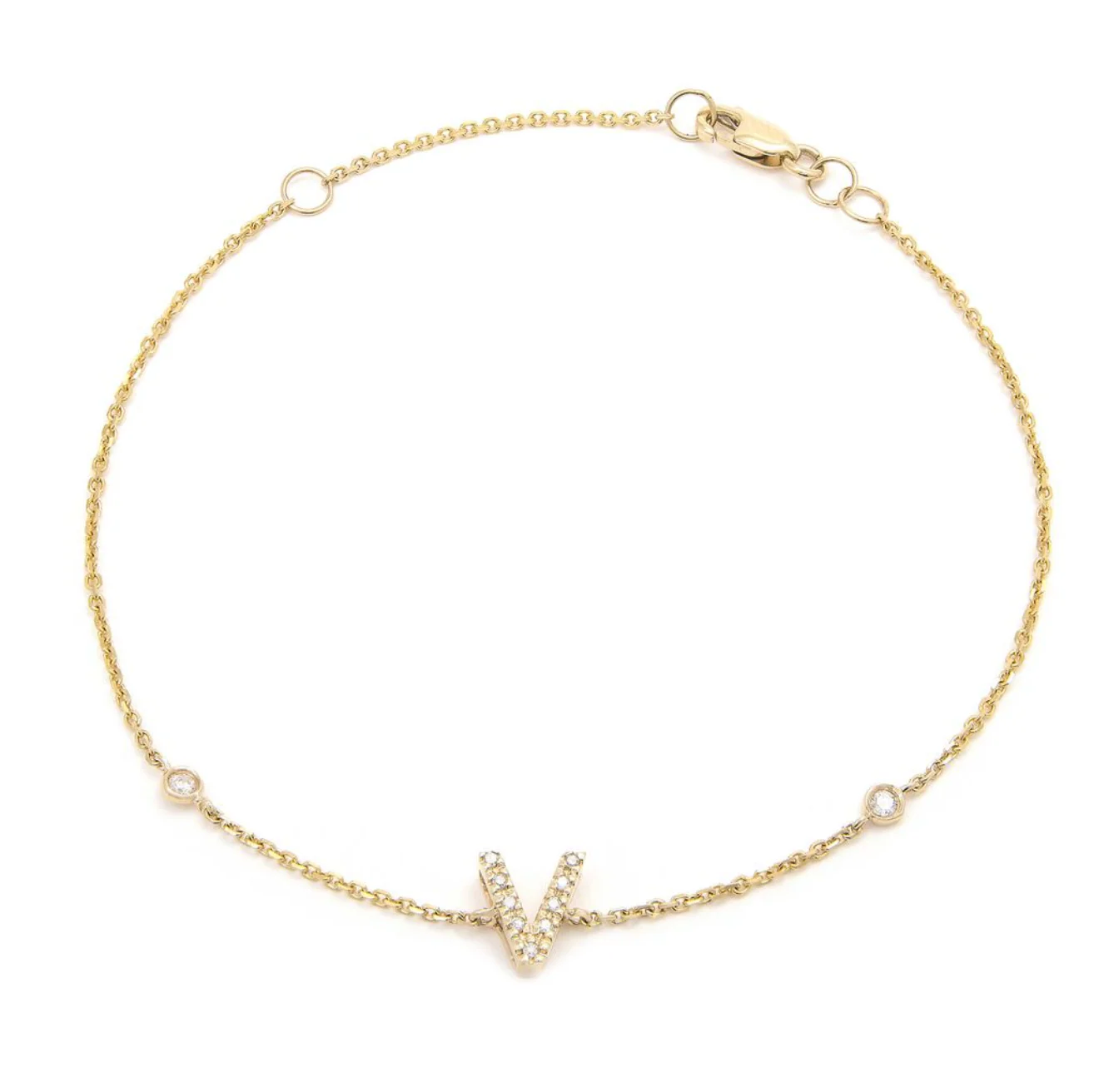 14K GOLD DIAMOND INITIAL BRACELET - Image 22