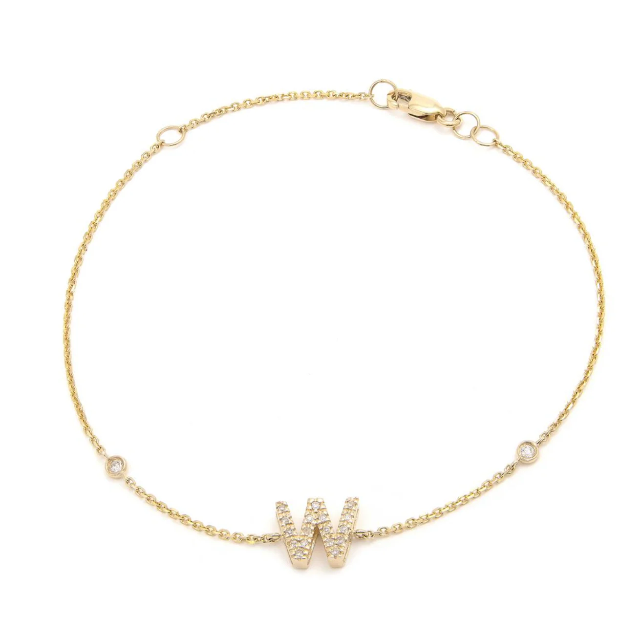 14K GOLD DIAMOND INITIAL BRACELET - Image 23