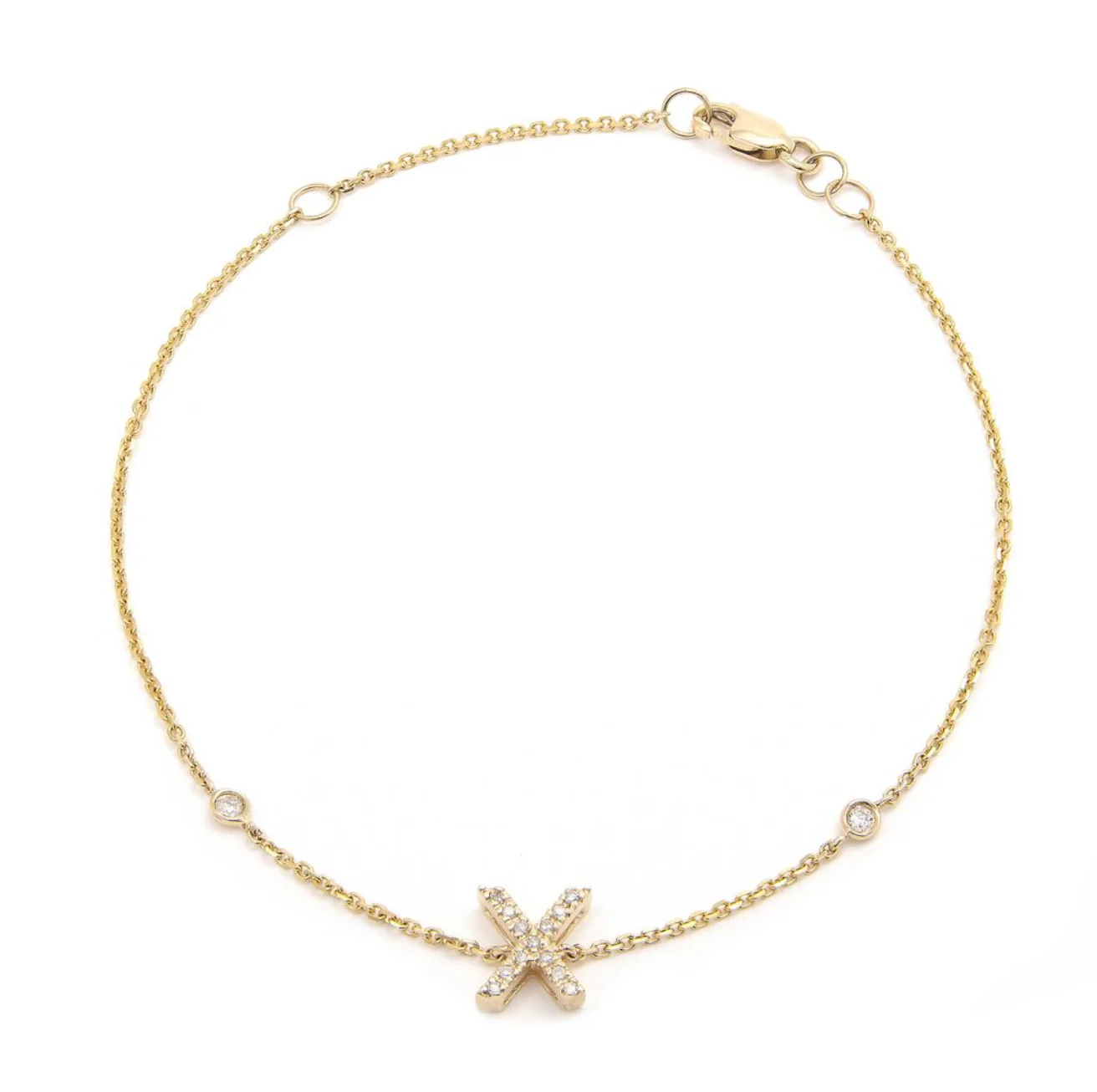 14K GOLD DIAMOND INITIAL BRACELET - Image 24