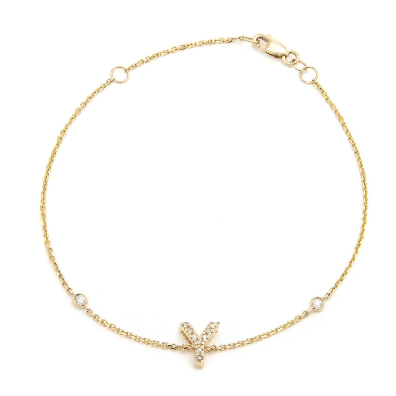 14K GOLD DIAMOND INITIAL BRACELET - Image 25