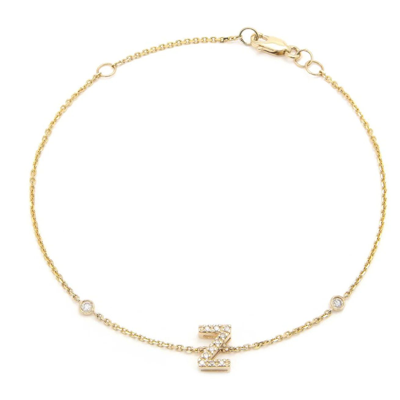 14K GOLD DIAMOND INITIAL BRACELET - Image 26