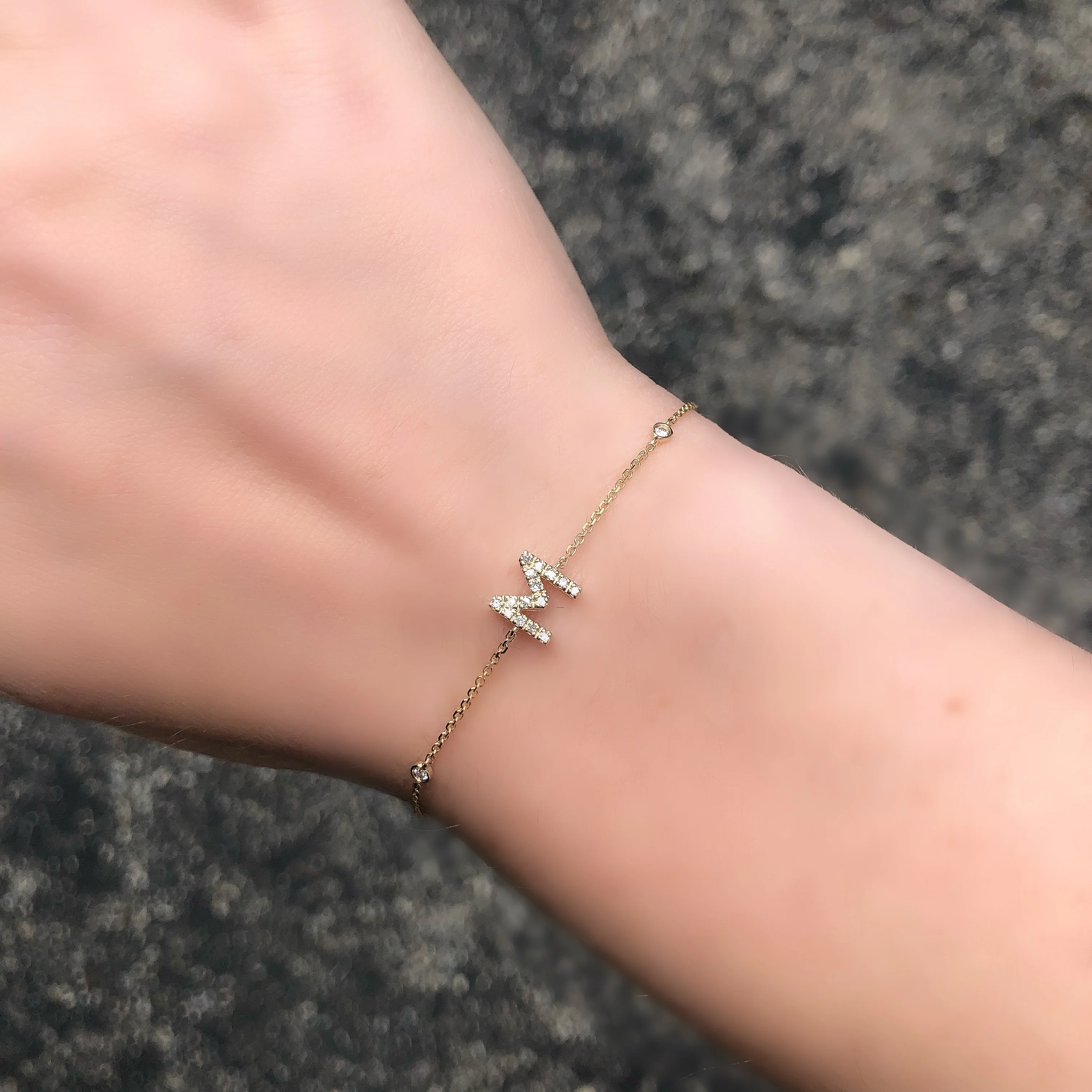 14K GOLD DIAMOND INITIAL BRACELET - Image 28