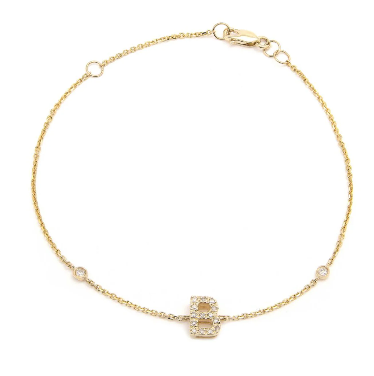14K GOLD DIAMOND INITIAL BRACELET - Image 3