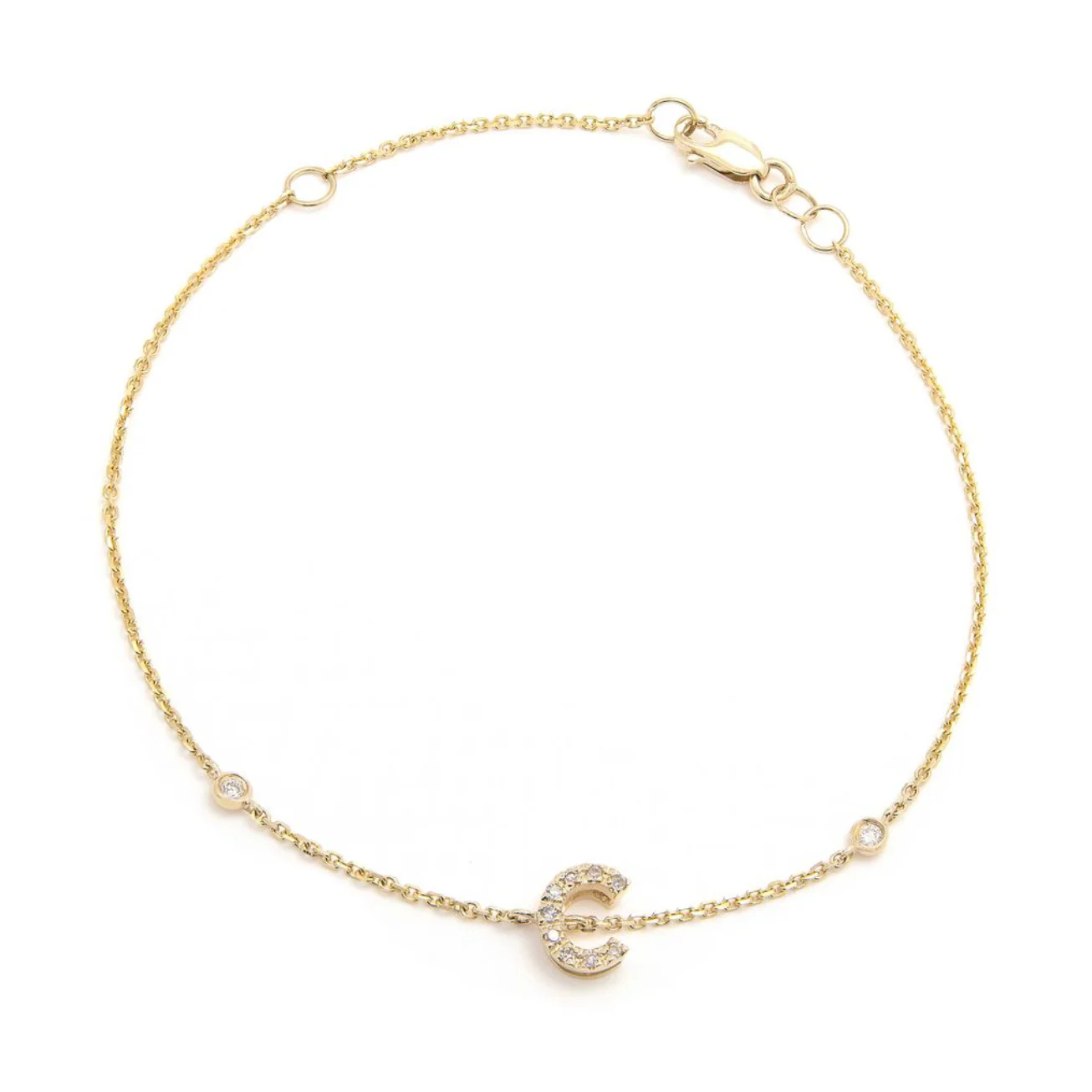 14K GOLD DIAMOND INITIAL BRACELET - Image 4