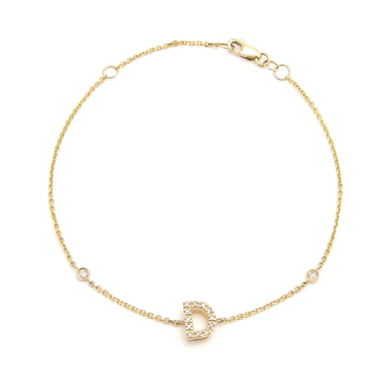 14K GOLD DIAMOND INITIAL BRACELET - Image 5