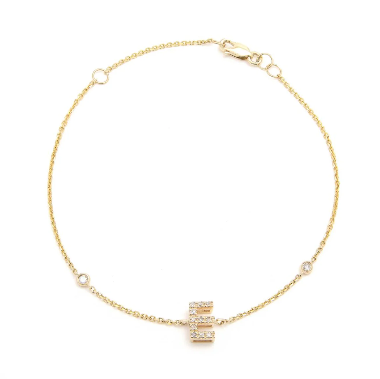 14K GOLD DIAMOND INITIAL BRACELET - Image 6