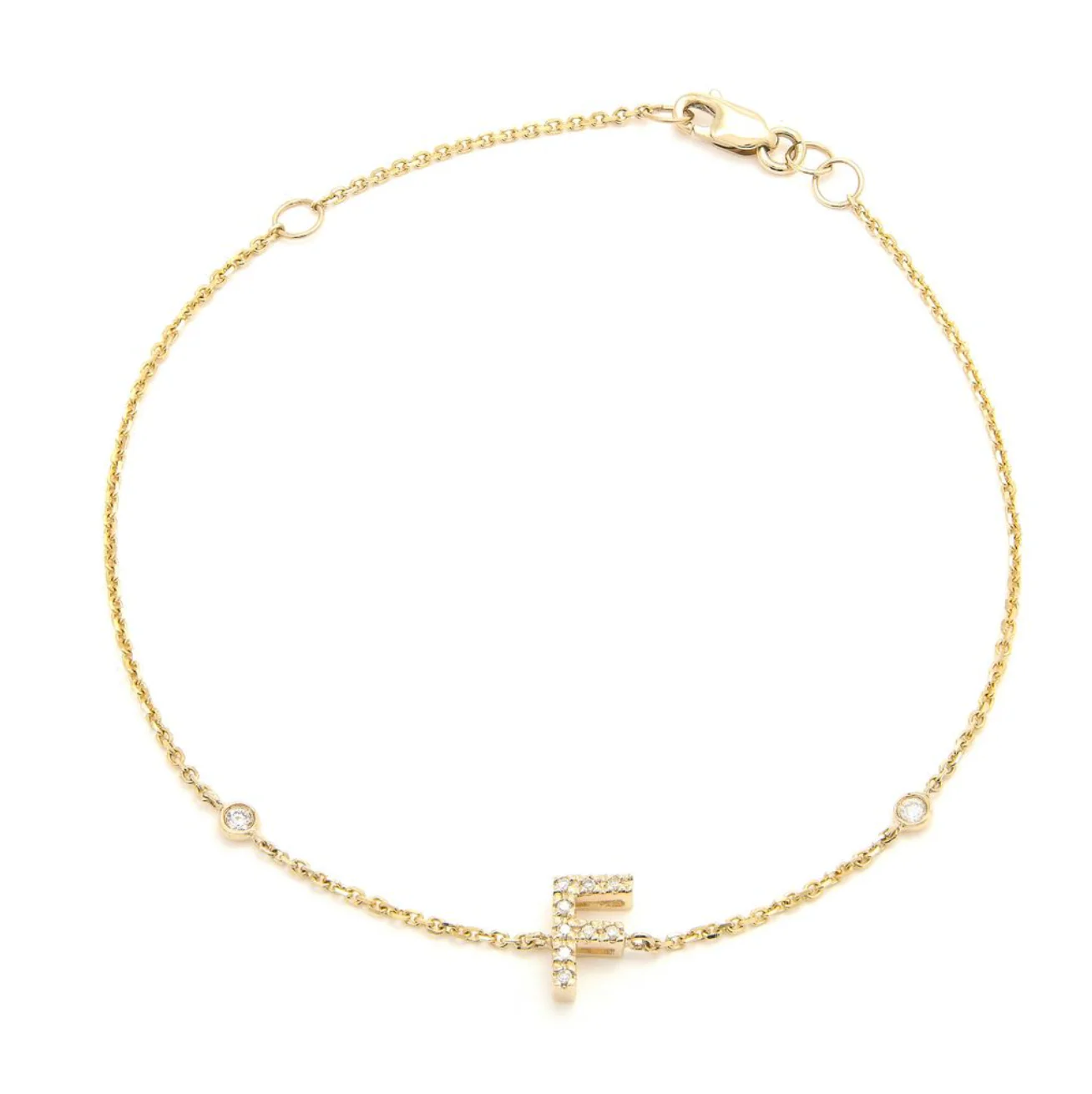 14K GOLD DIAMOND INITIAL BRACELET - Image 7