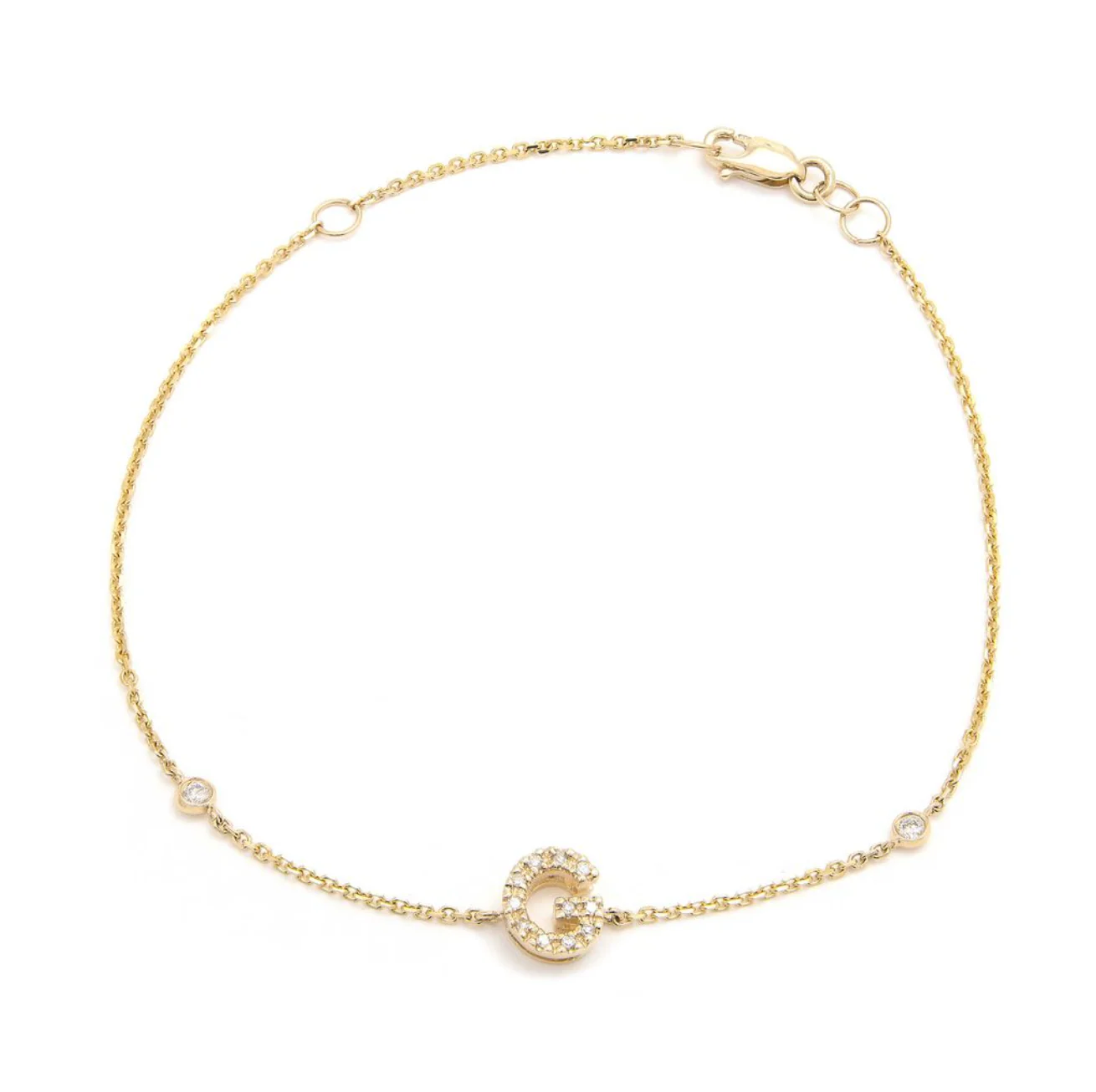 14K GOLD DIAMOND INITIAL BRACELET - Image 8