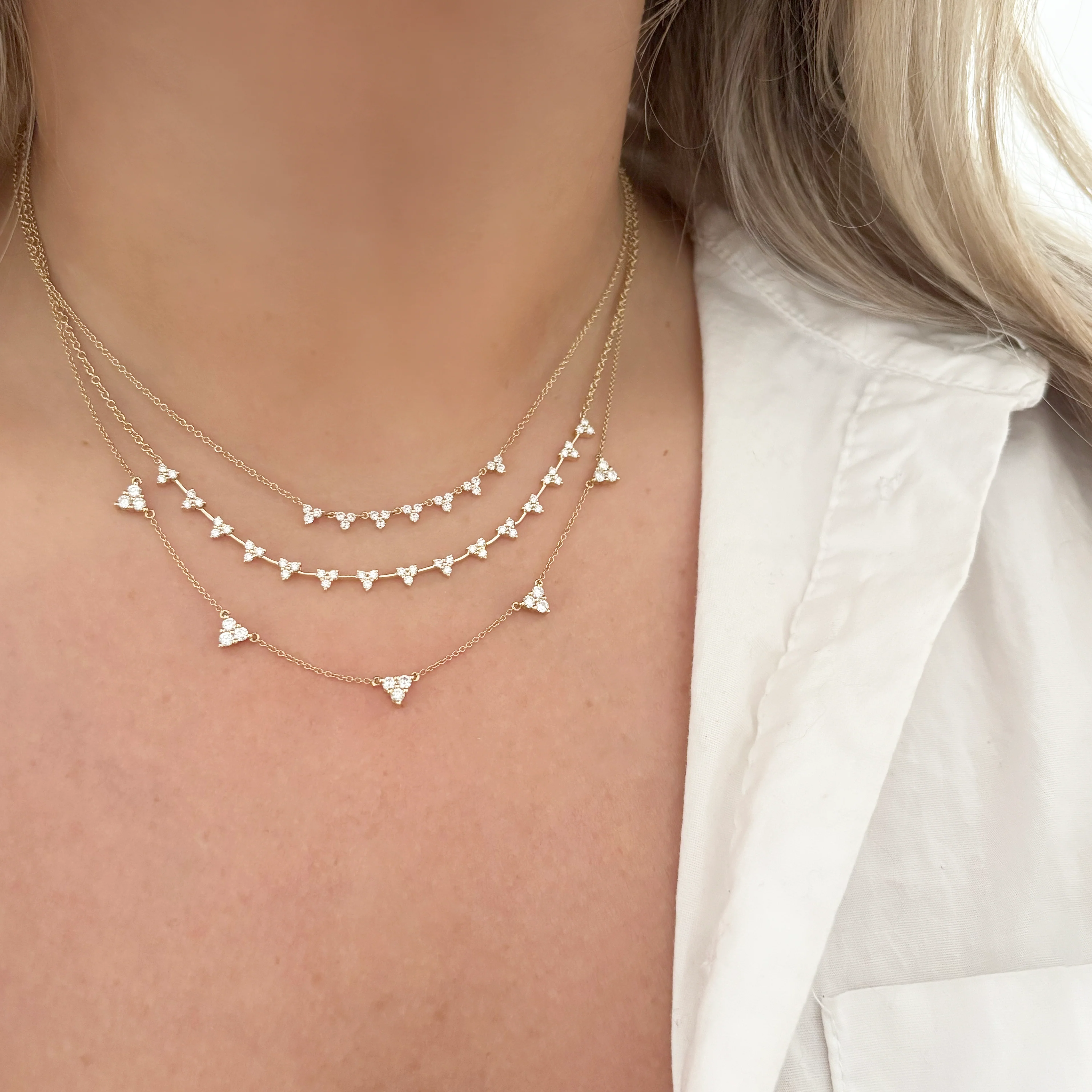 14K GOLD DIAMOND IRIT NECKLACE - Image 4