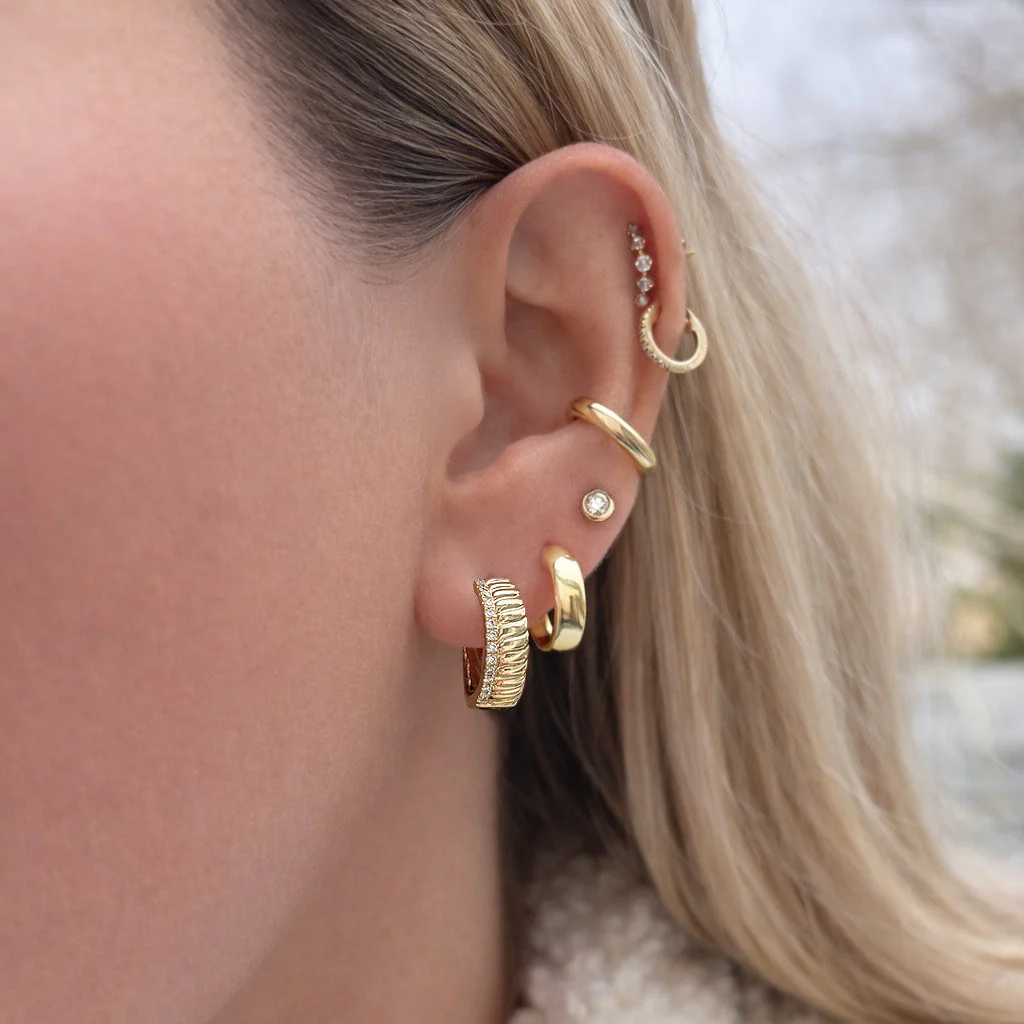 14K GOLD DIAMOND IZZY HUGGIES - Image 2