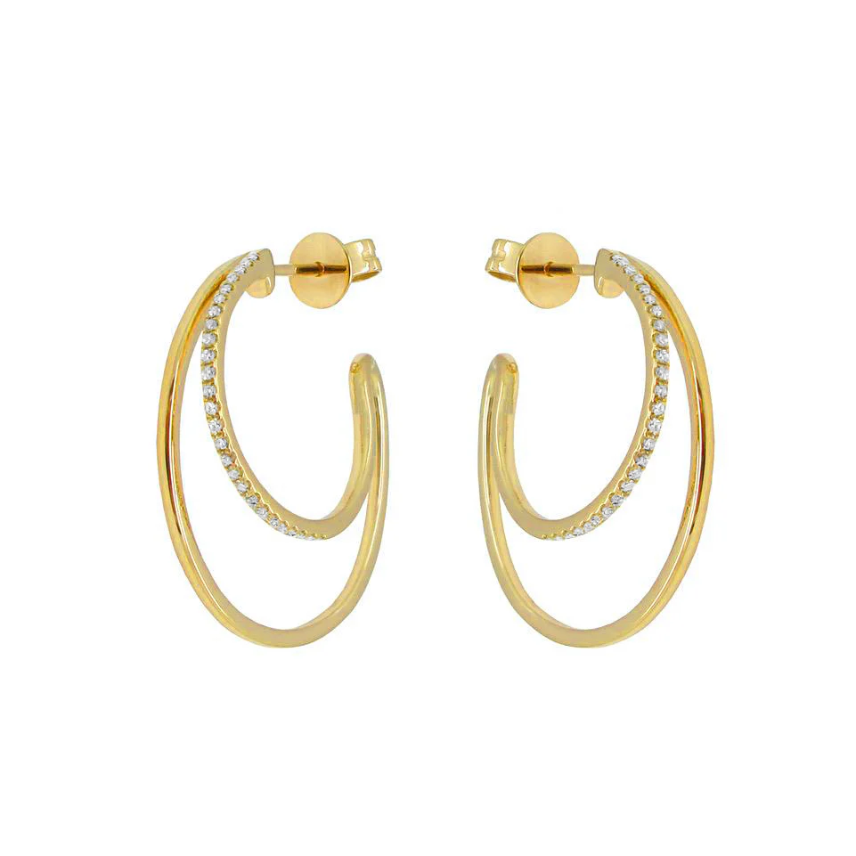 14K GOLD DIAMOND JAMIE HOOPS