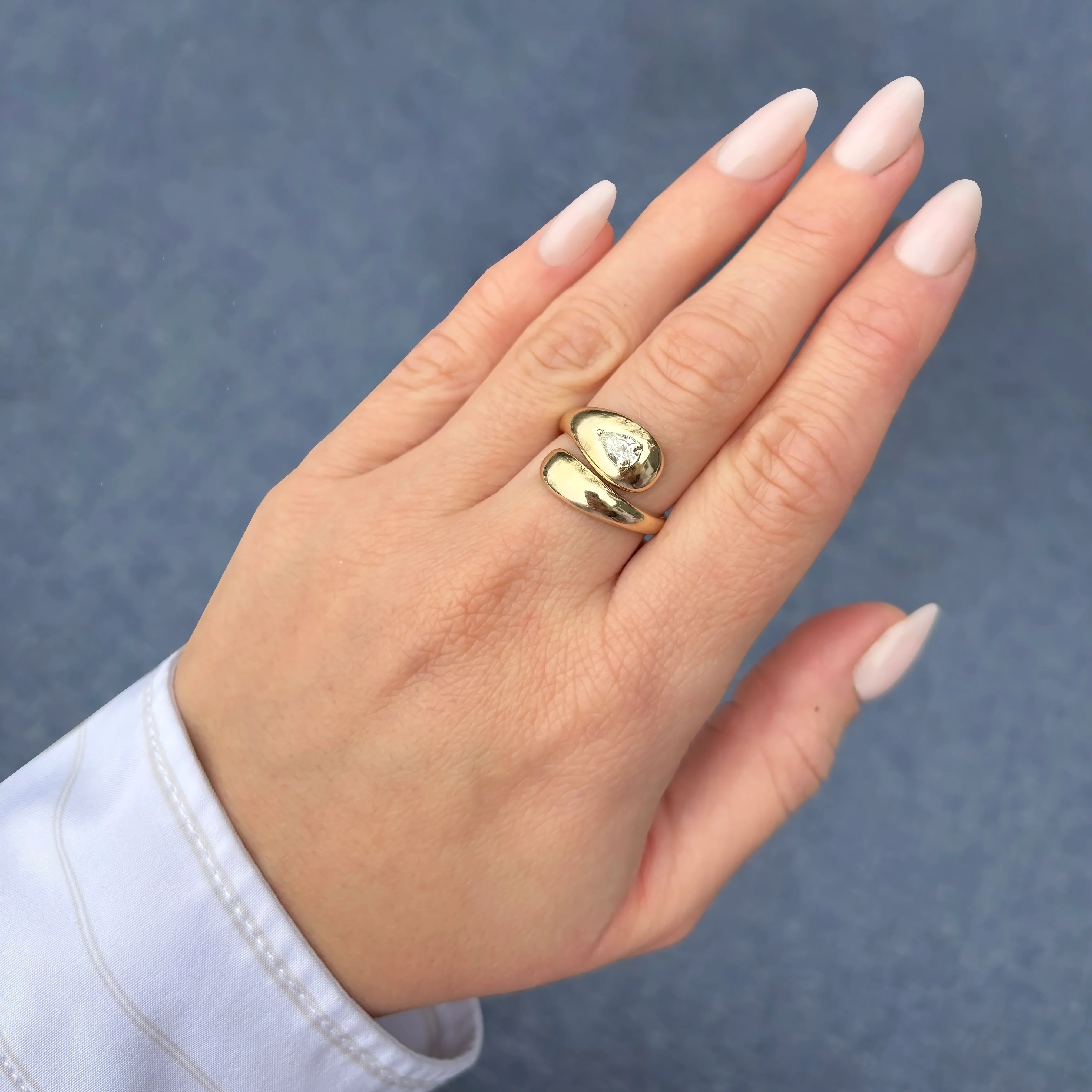 14K GOLD DIAMOND JASMINE RING - Image 2