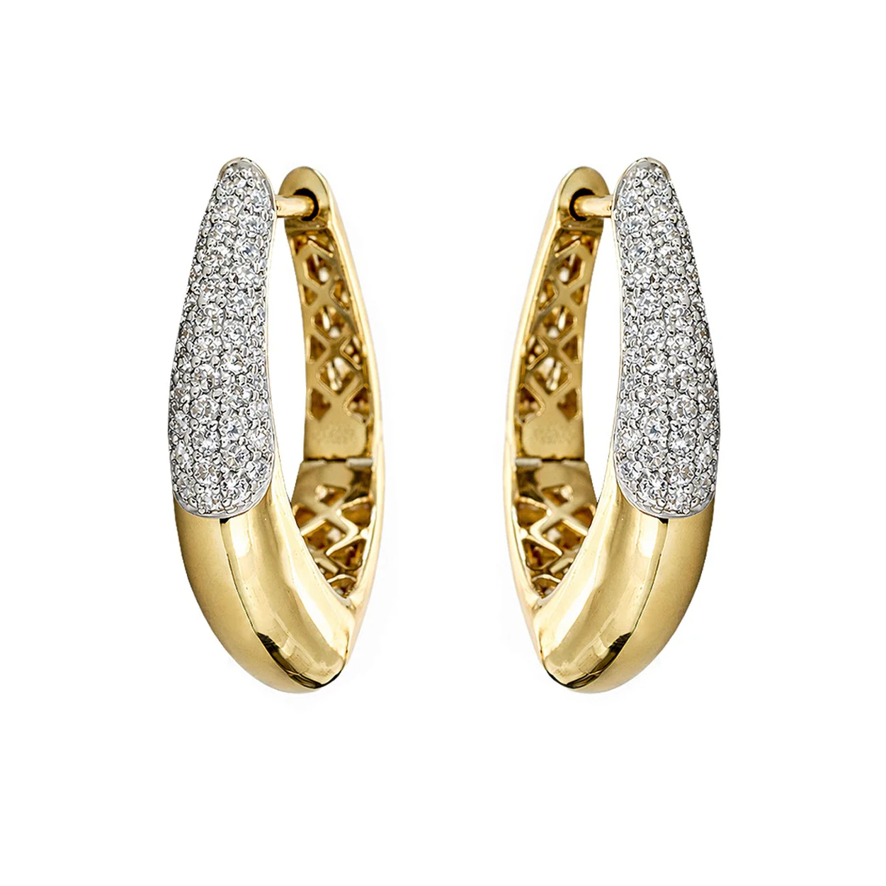14K GOLD DIAMOND JAYDA HOOPS