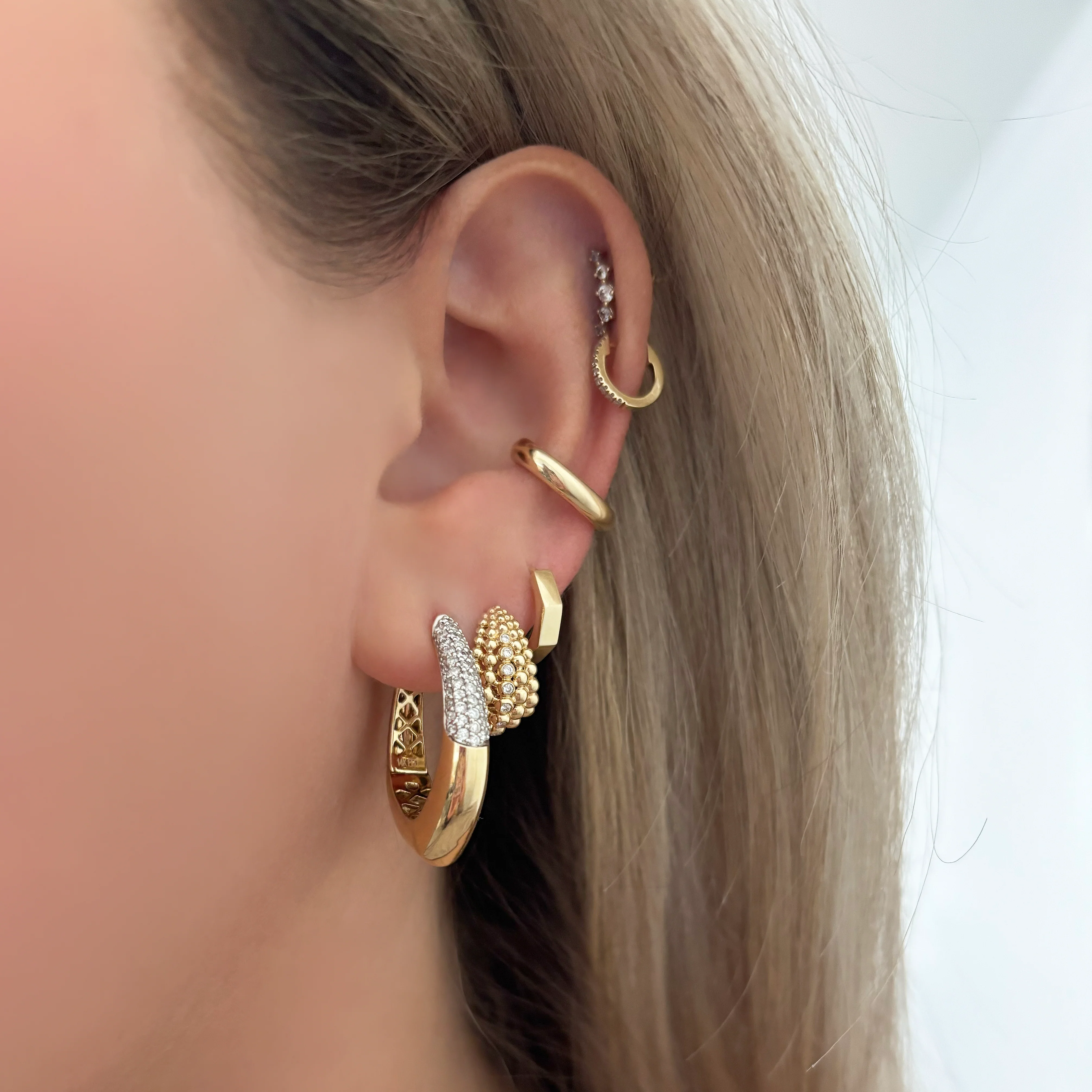 14K GOLD DIAMOND JAYDA HOOPS - Image 2