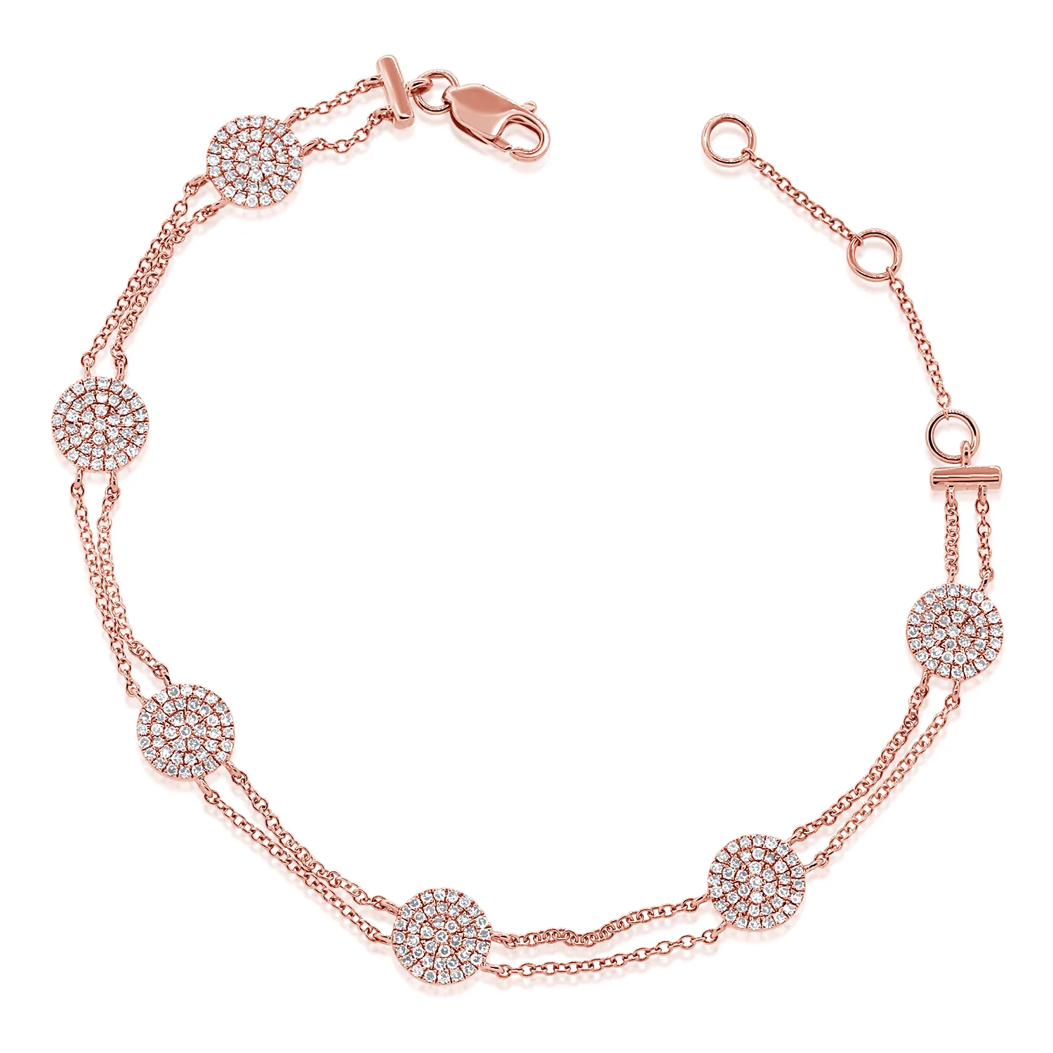 14K GOLD DIAMOND JENNY CIRCLE BRACELET - Image 5
