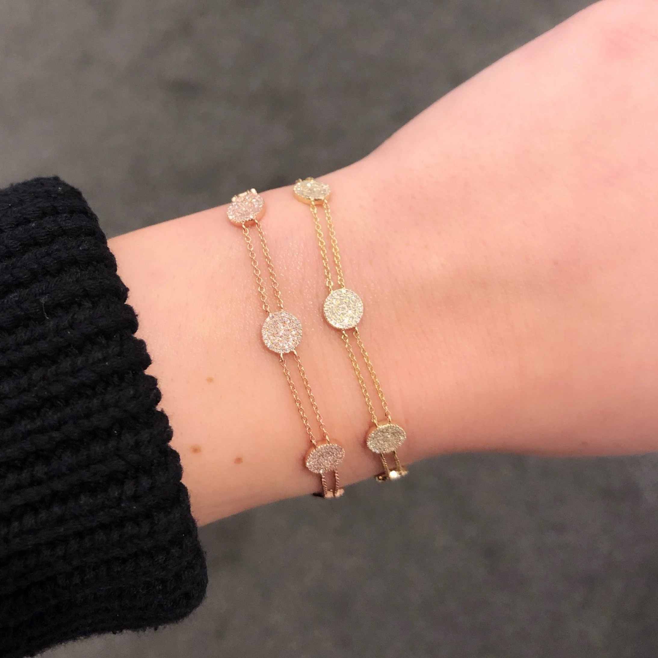 14K GOLD DIAMOND JENNY CIRCLE BRACELET - Image 7