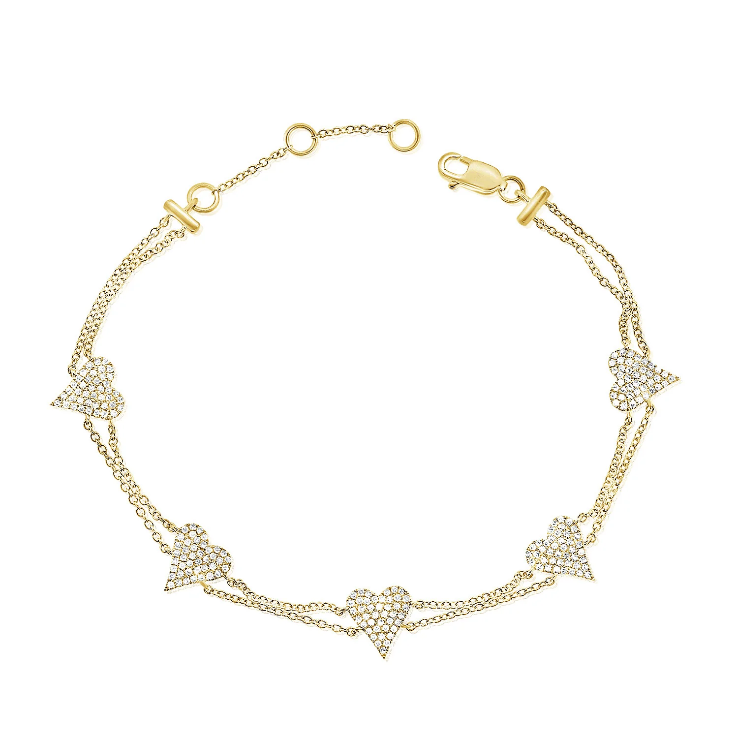 14K GOLD DIAMOND JENNY HEART BRACELET - Image 3