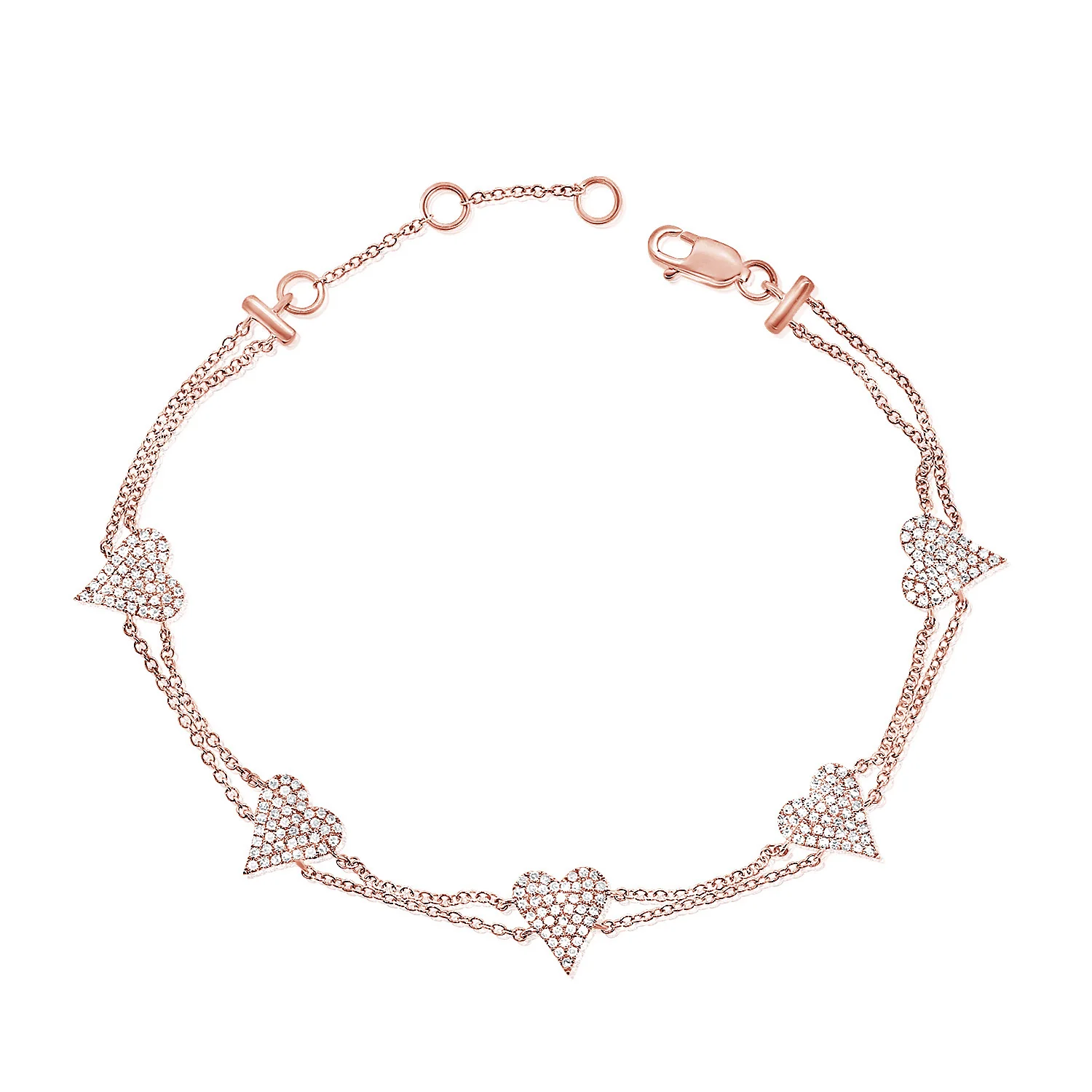 14K GOLD DIAMOND JENNY HEART BRACELET - Image 4