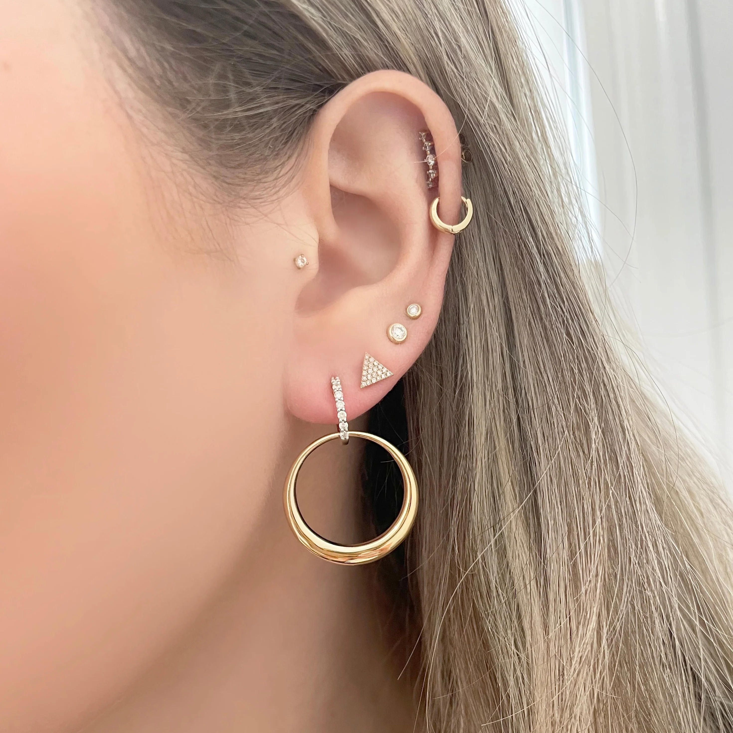 14K GOLD DIAMOND JESSIE EARRINGS - Image 2