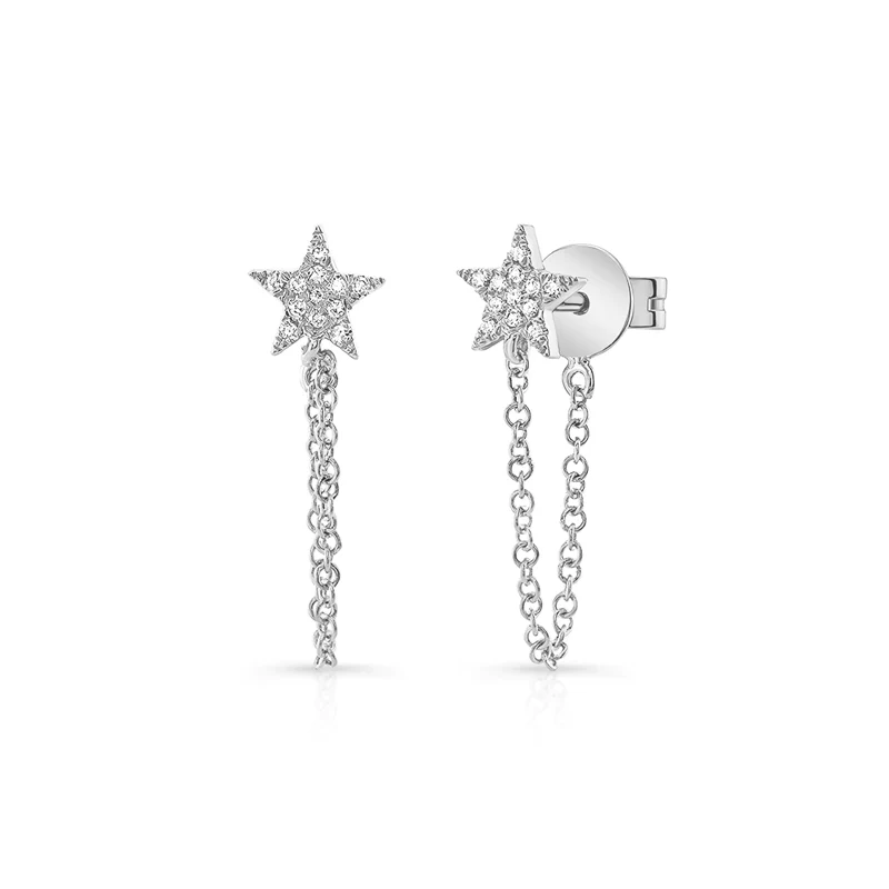 14K GOLD DIAMOND JOELLE STAR STUDS - Image 4