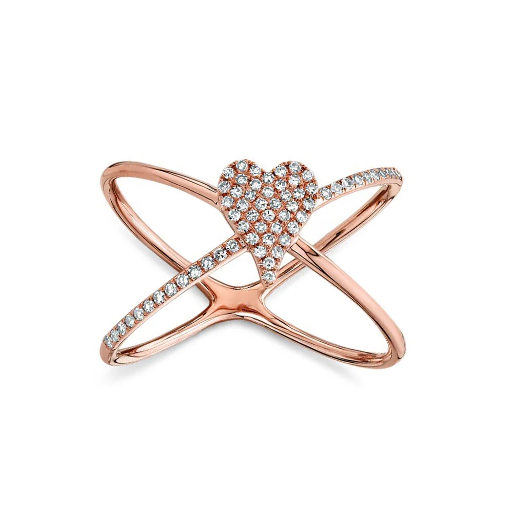 14K GOLD DIAMOND JOJO HEART RING - Image 4