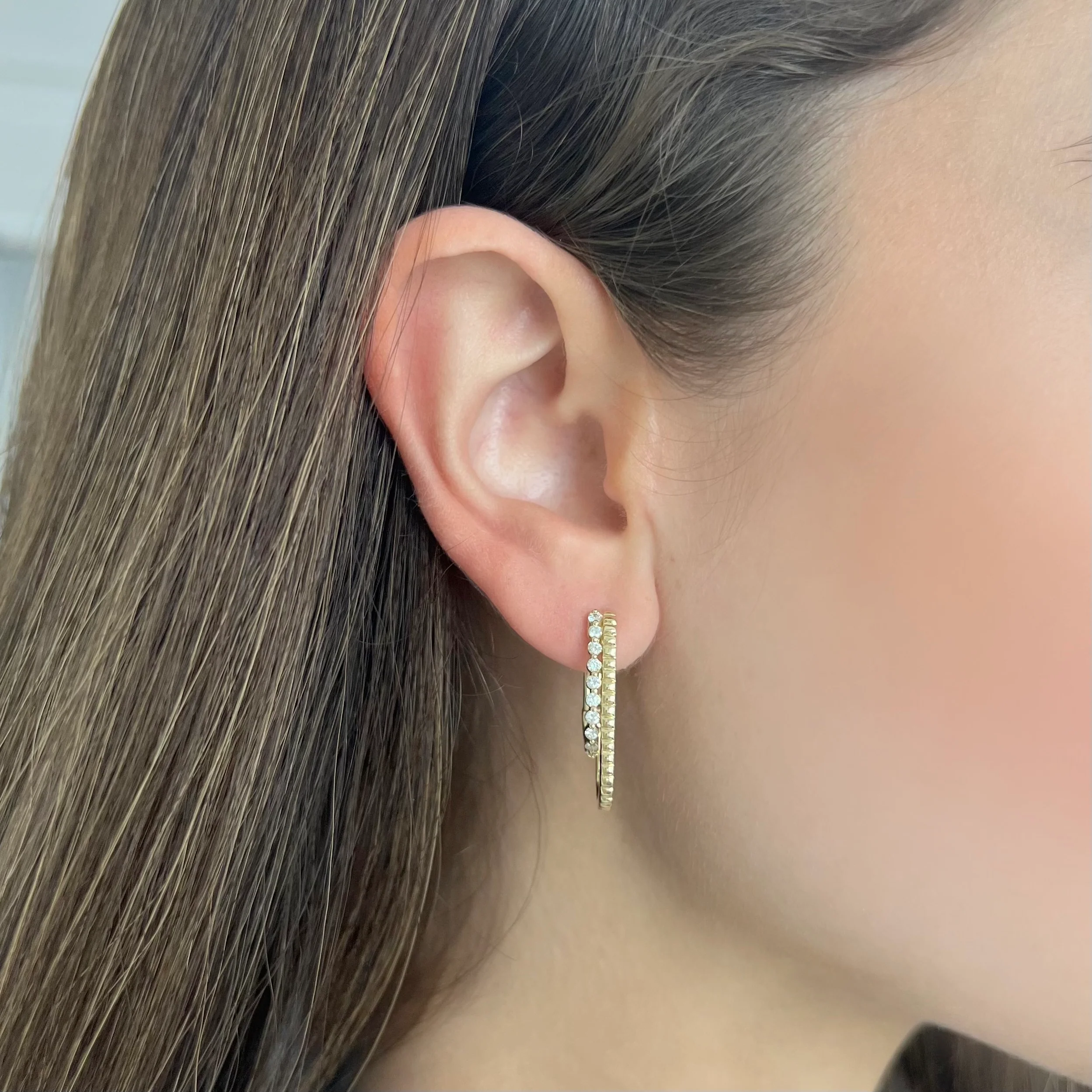 14K GOLD DIAMOND JOY EARRINGS - Image 2