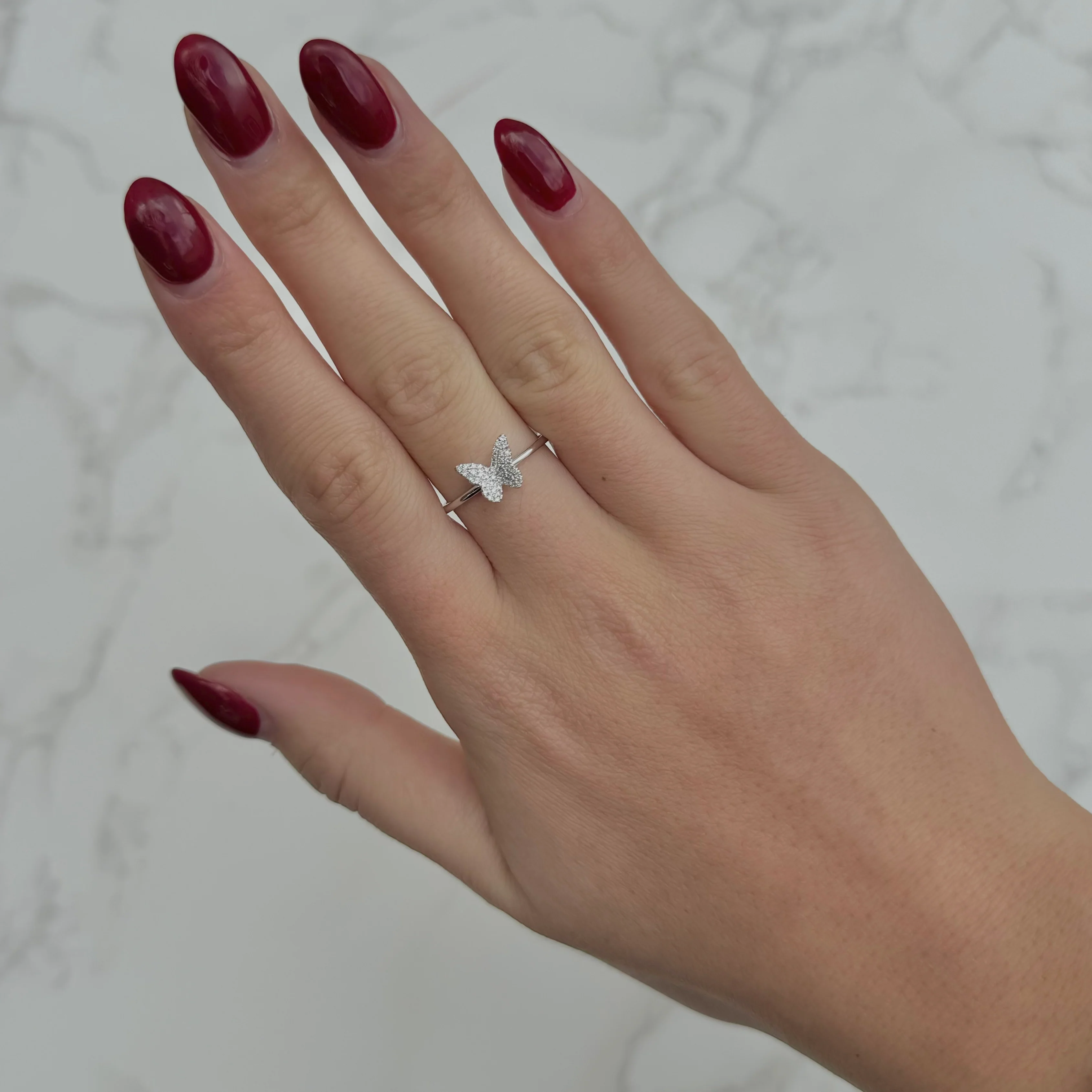 14K GOLD DIAMOND JULIA BUTTERFLY RING - Image 3