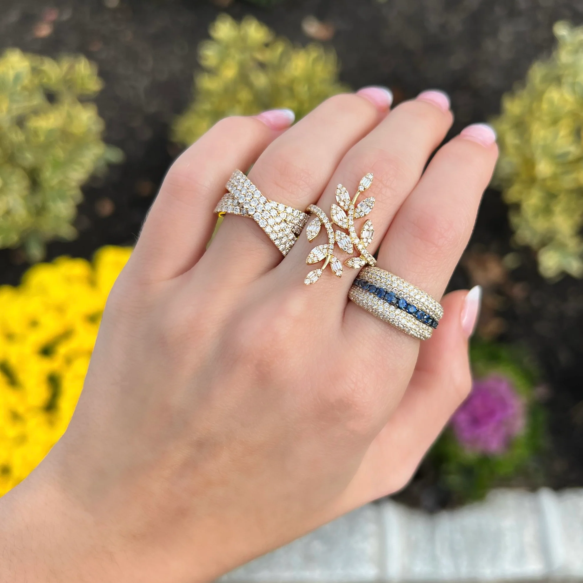 14K GOLD DIAMOND KATIE LEAF RING - Image 4