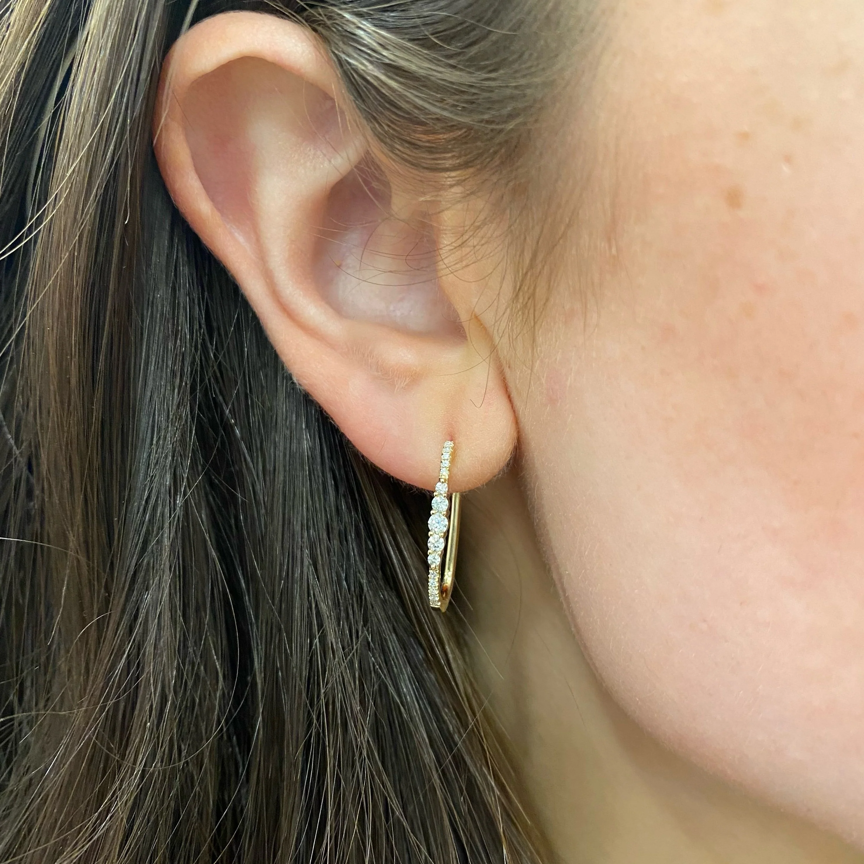 14K GOLD DIAMOND KHLOE HOOPS - Image 5