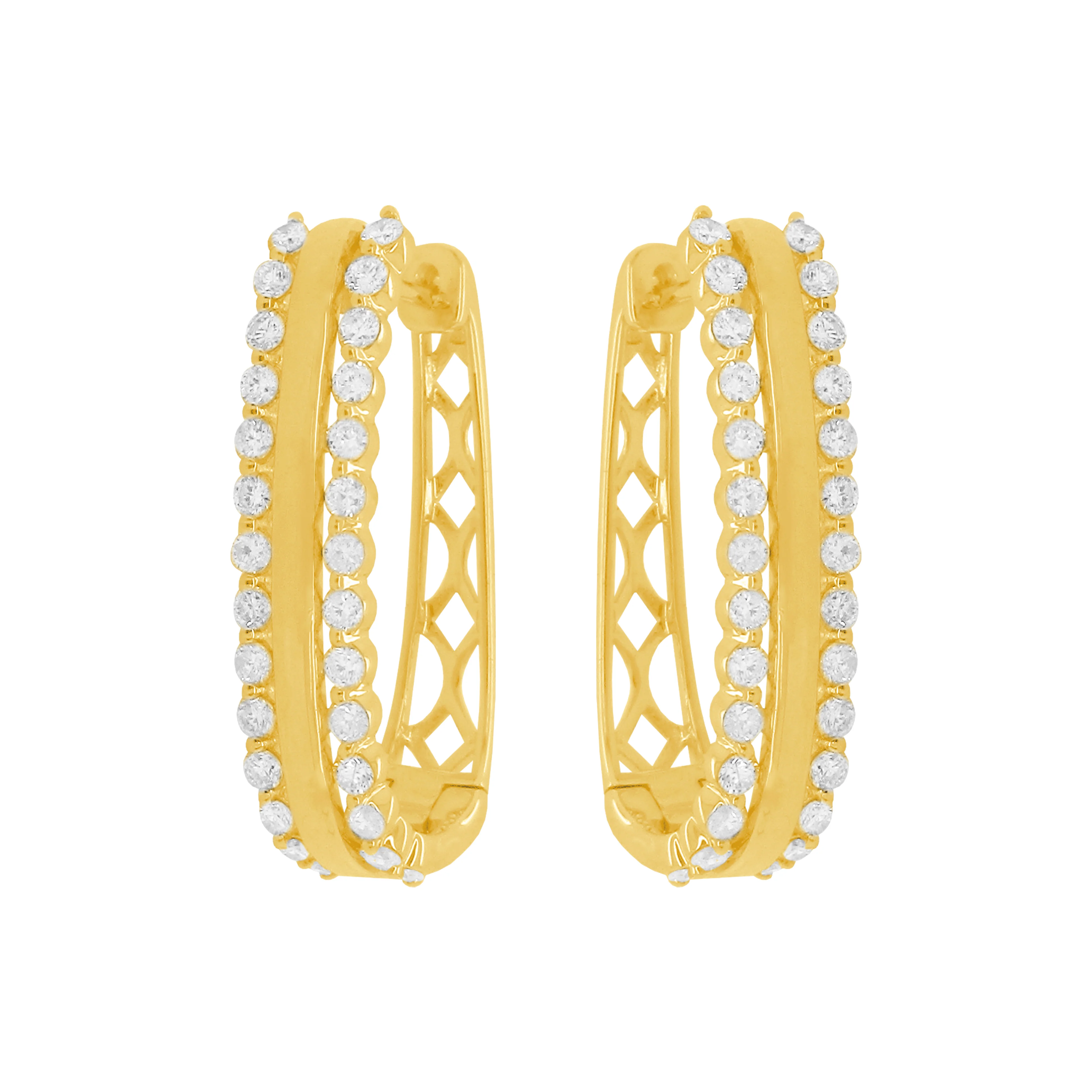 14K GOLD DIAMOND LANI HOOPS