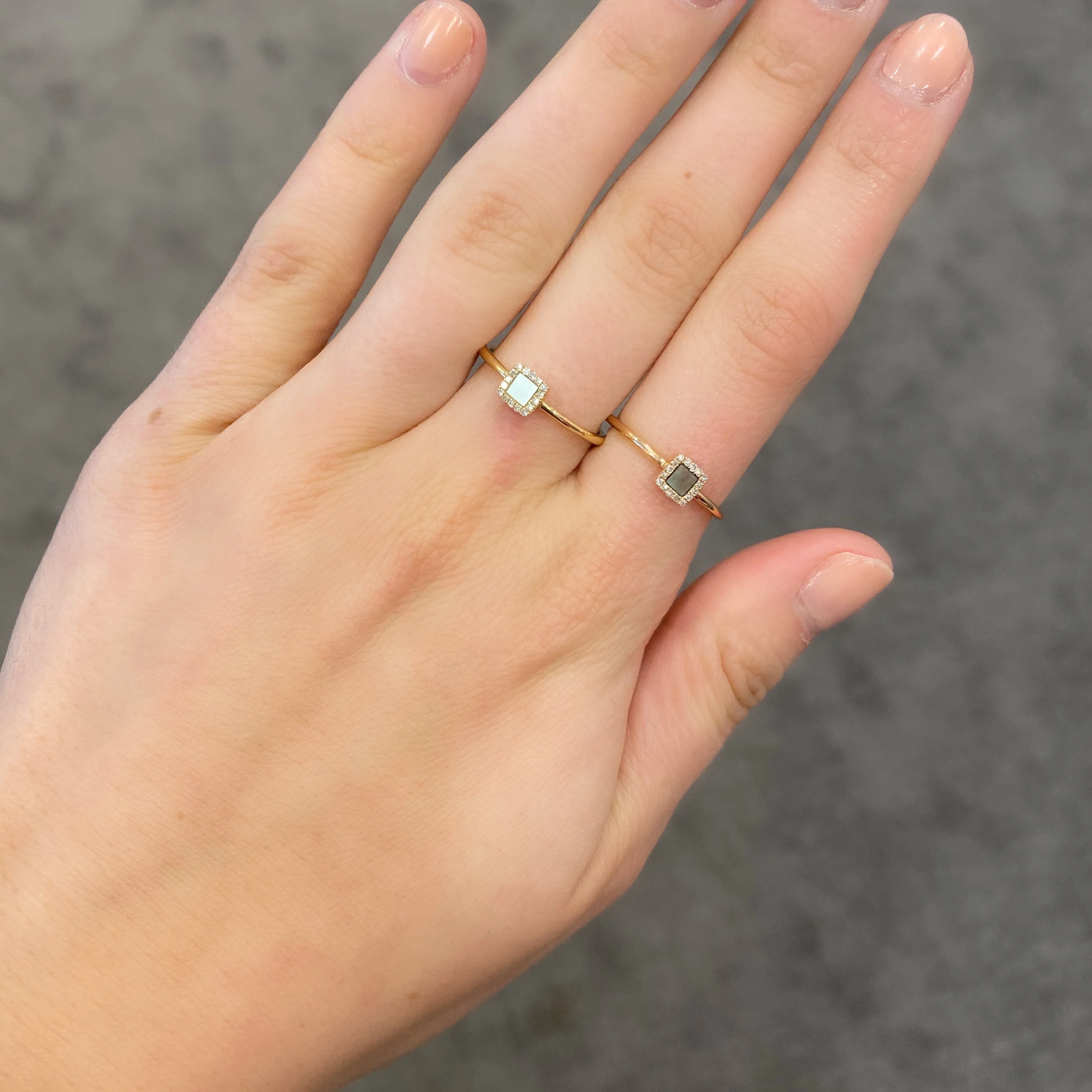 14K GOLD DIAMOND SHELLY RING