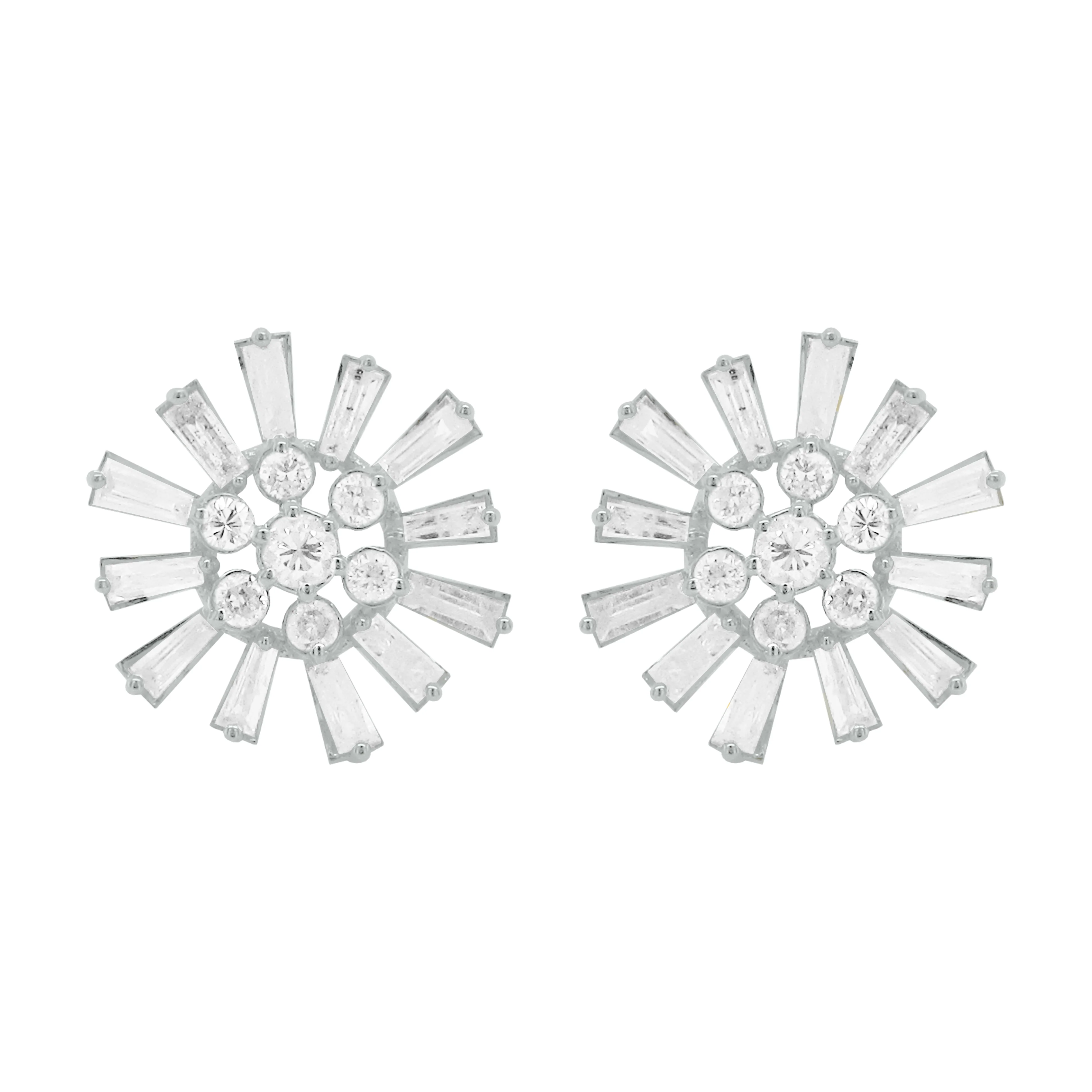 14K GOLD DIAMOND LARGE DEBRA FLOWER STUDS - Image 3
