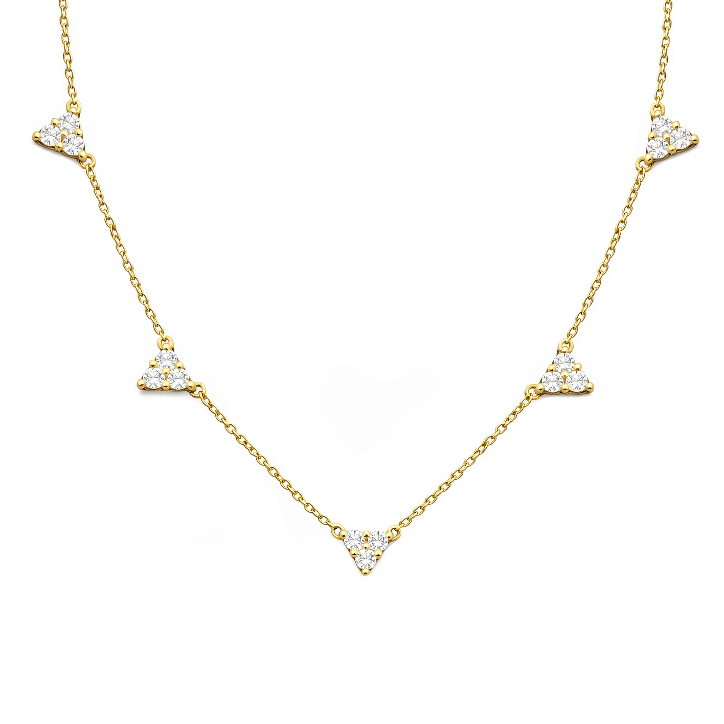 14K GOLD DIAMOND LARGE HEATHER NECKLACE